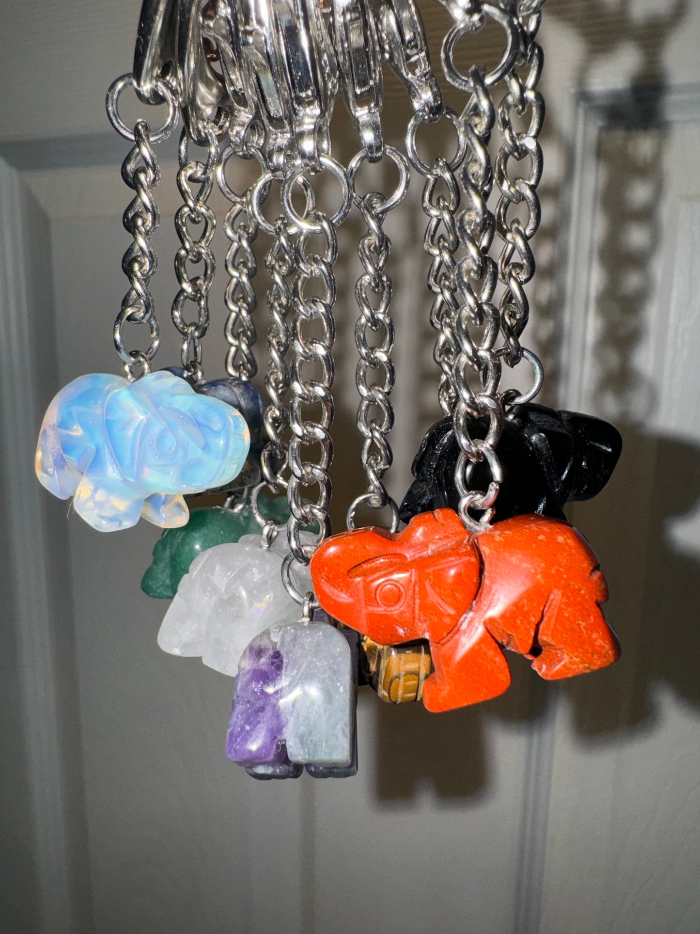 Crystal Elephant Keychains