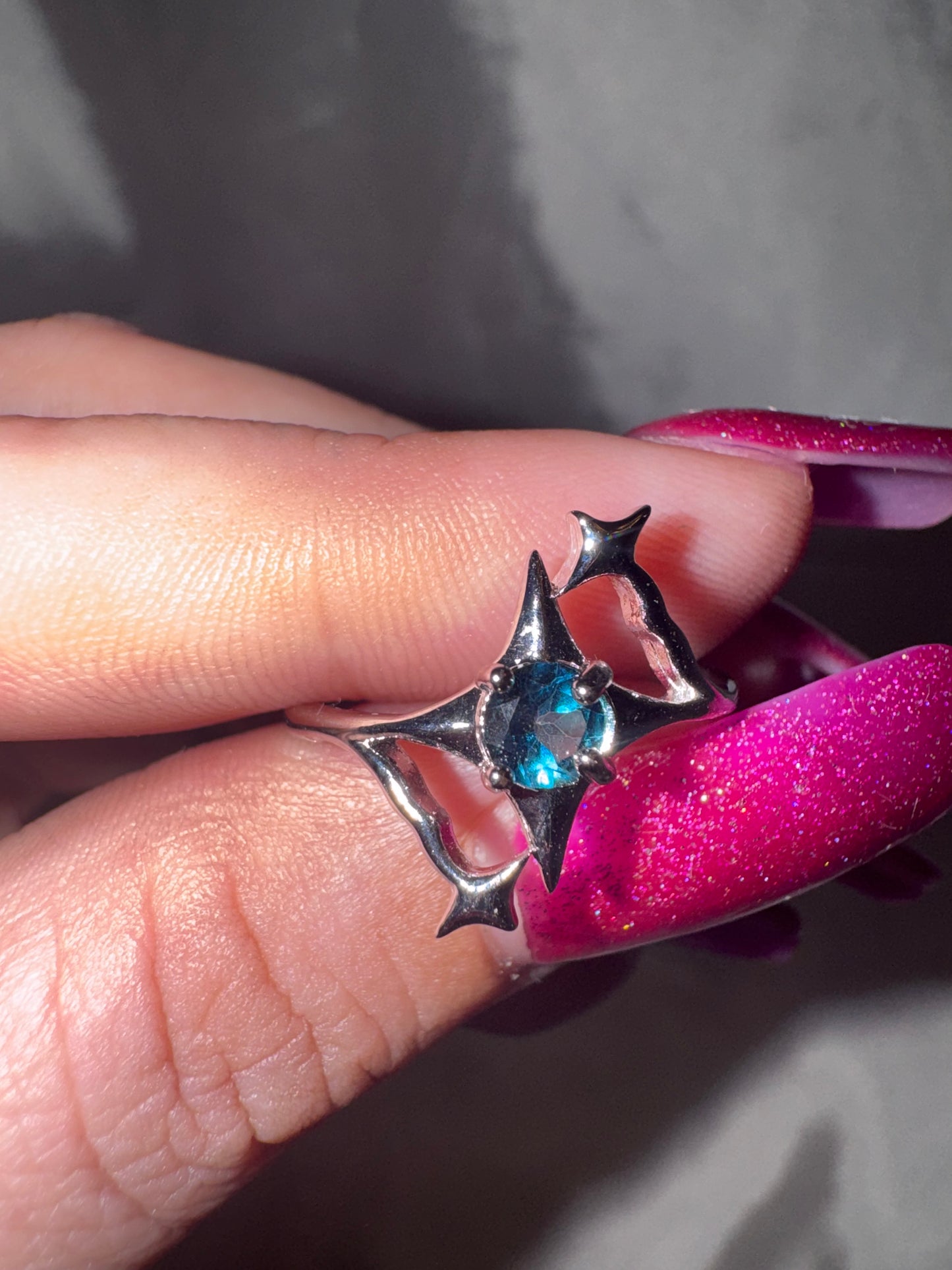 Blue Topaz Adjustable Ring