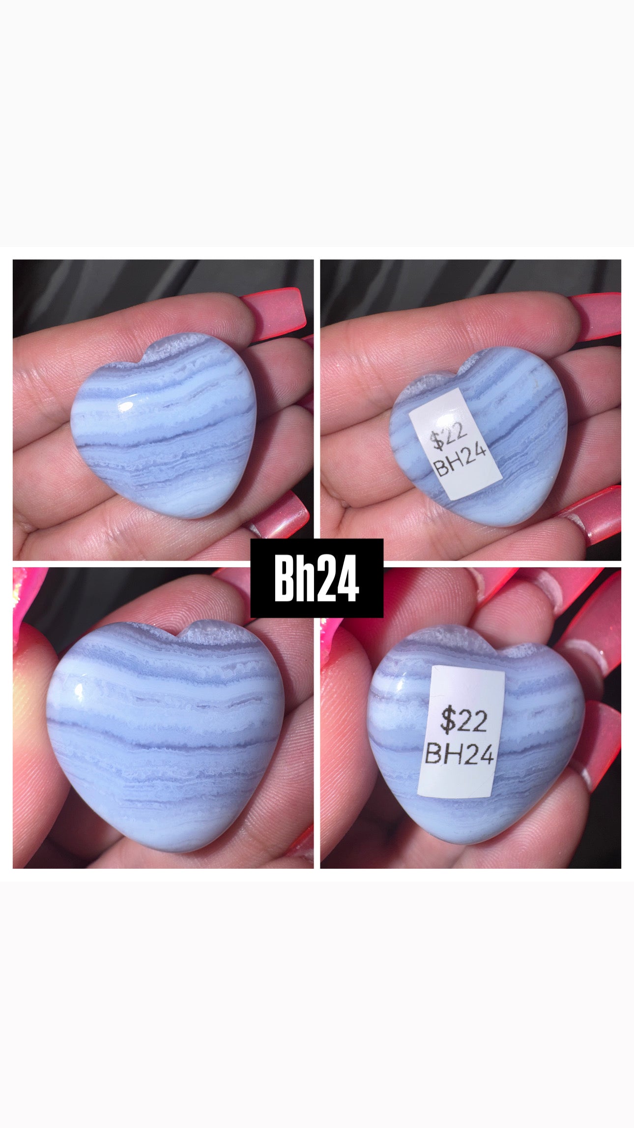 Blue Lace Agate AAA Heart