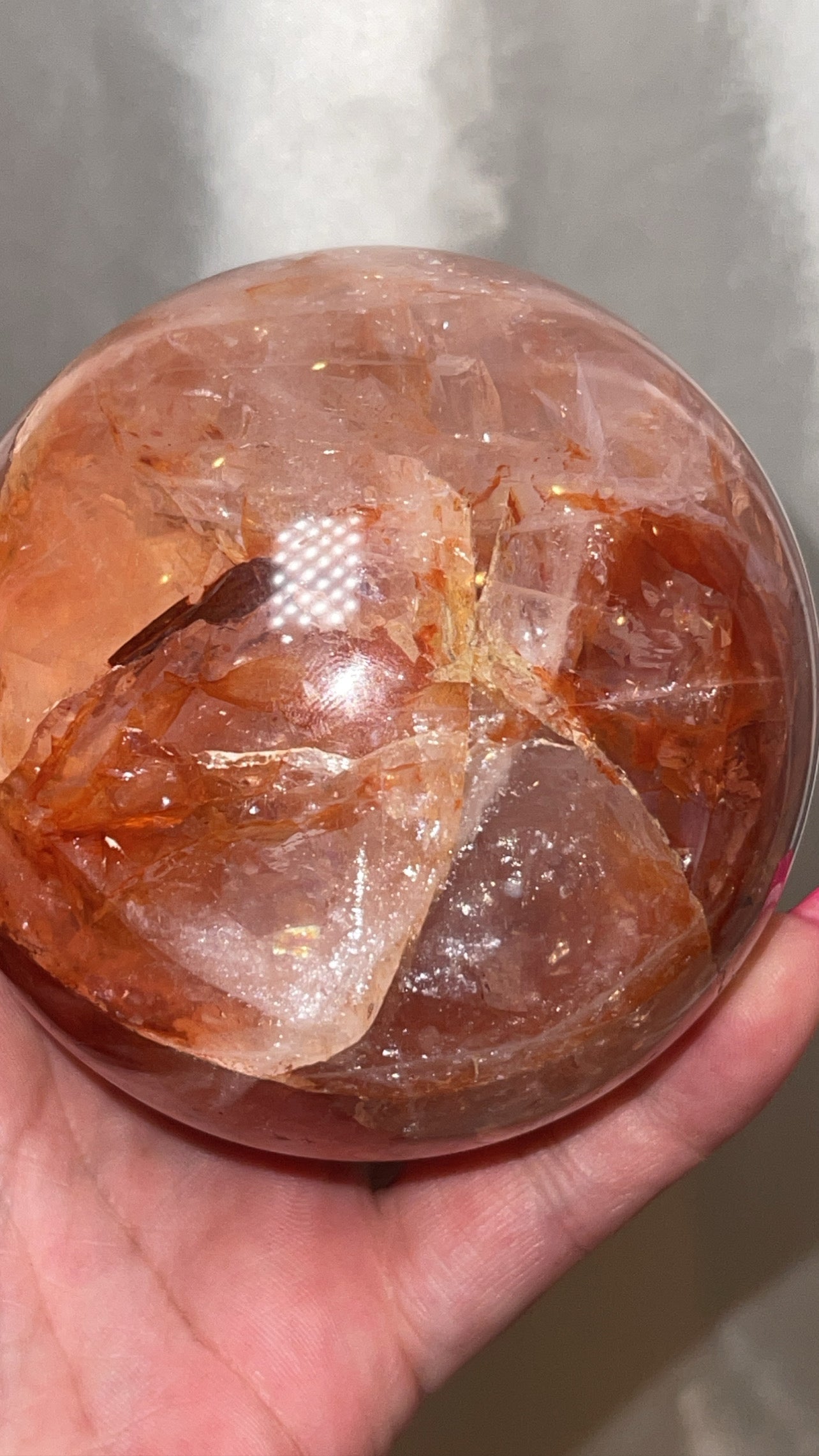 Hematoid Star Rose Quartz Large Sphere (80mm)