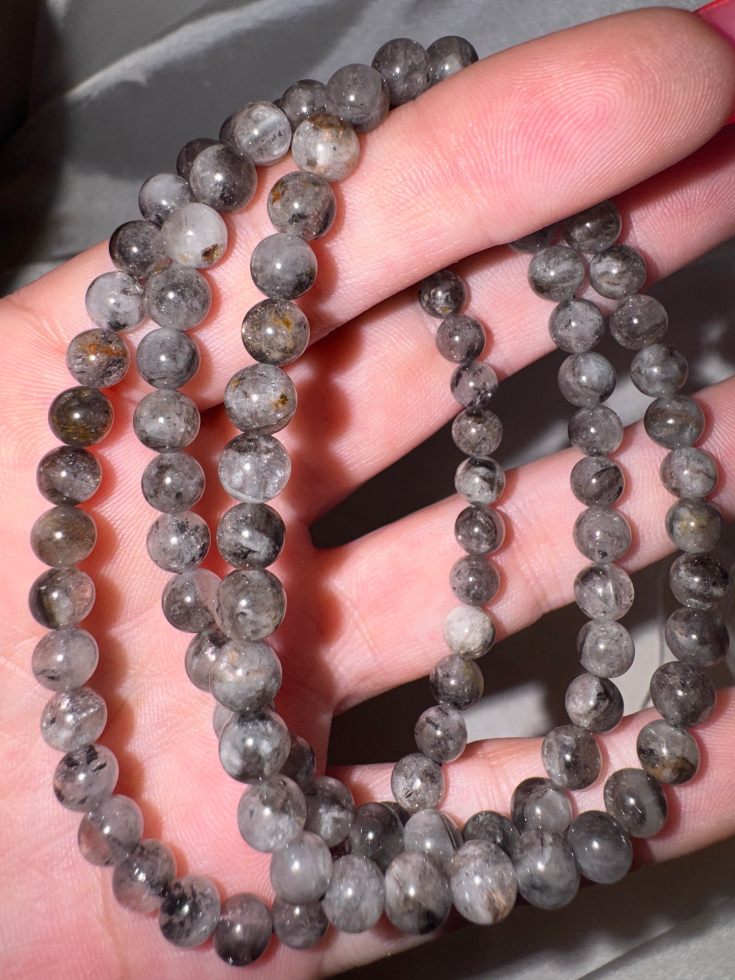 Smoky Herkimer Diamond 6mm/8mm Bracelet