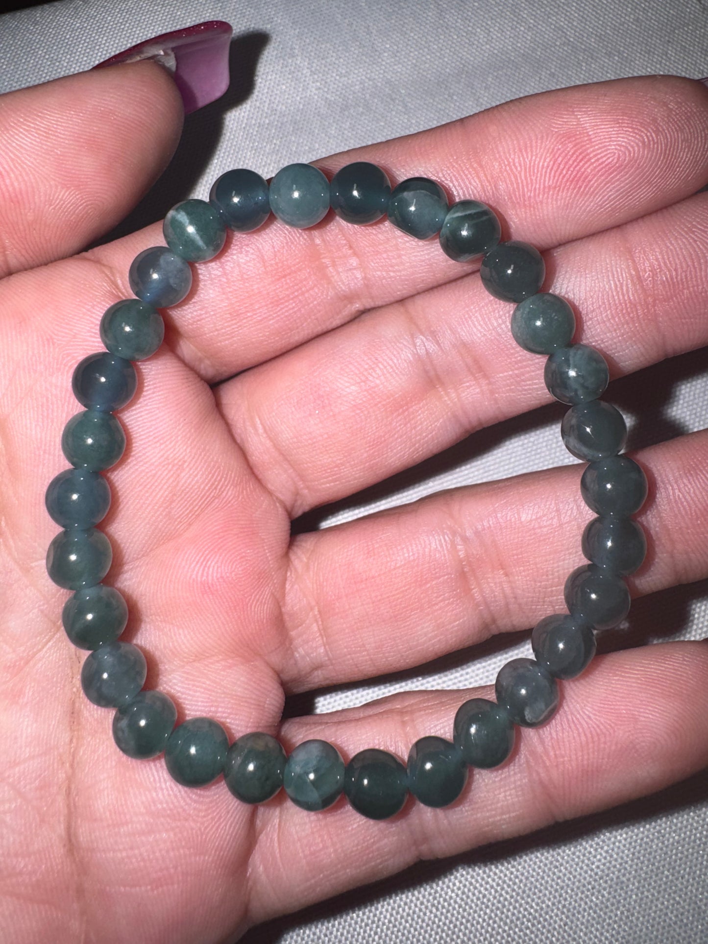 Blue Water Jade AAA Bracelet (6mm)
