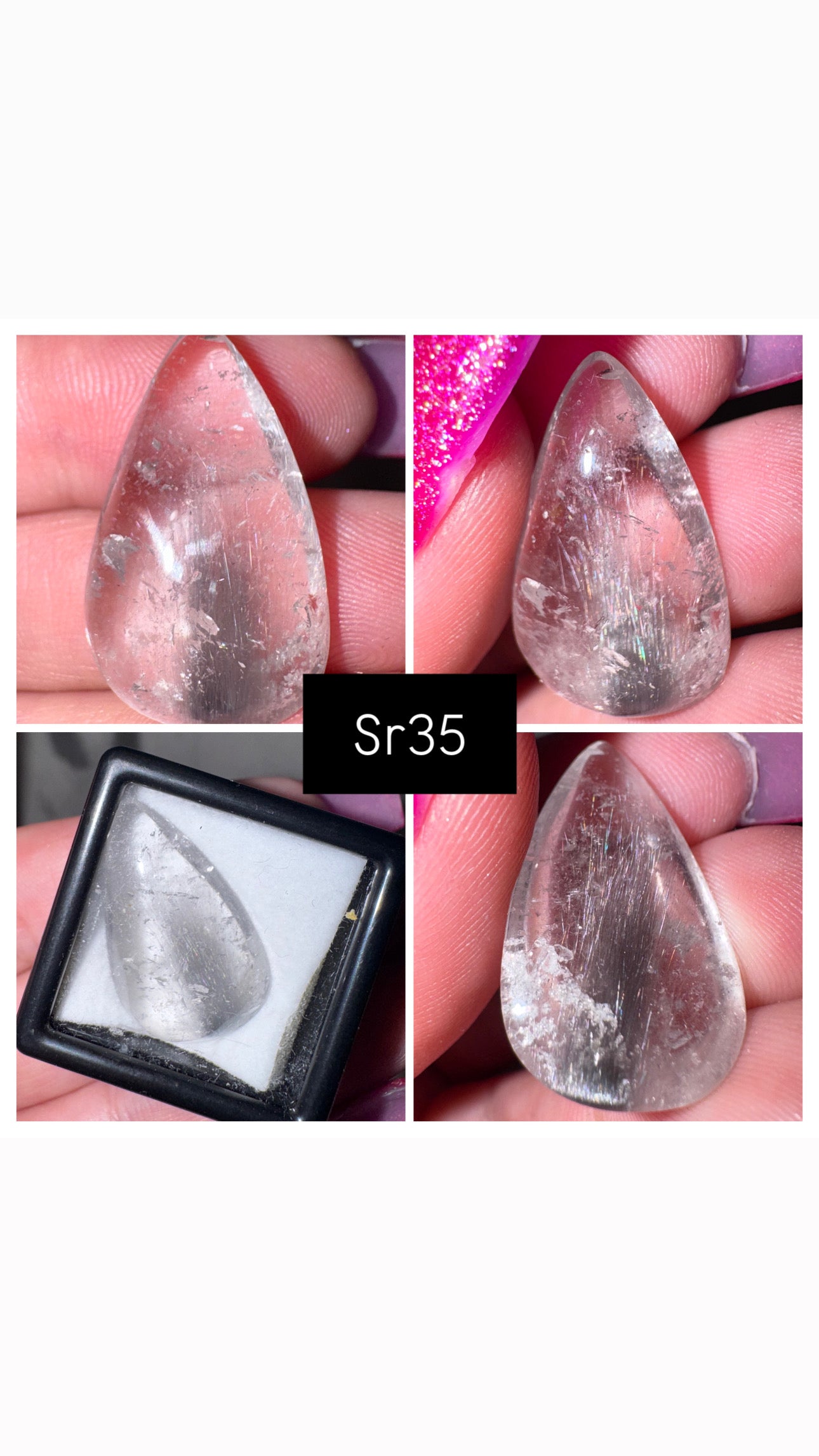 Silver Rutile Quartz AAA Teardrop