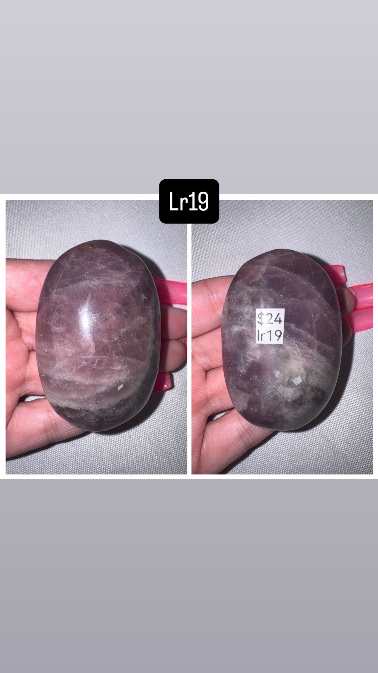 Lavender Rose Quartz Palmstone