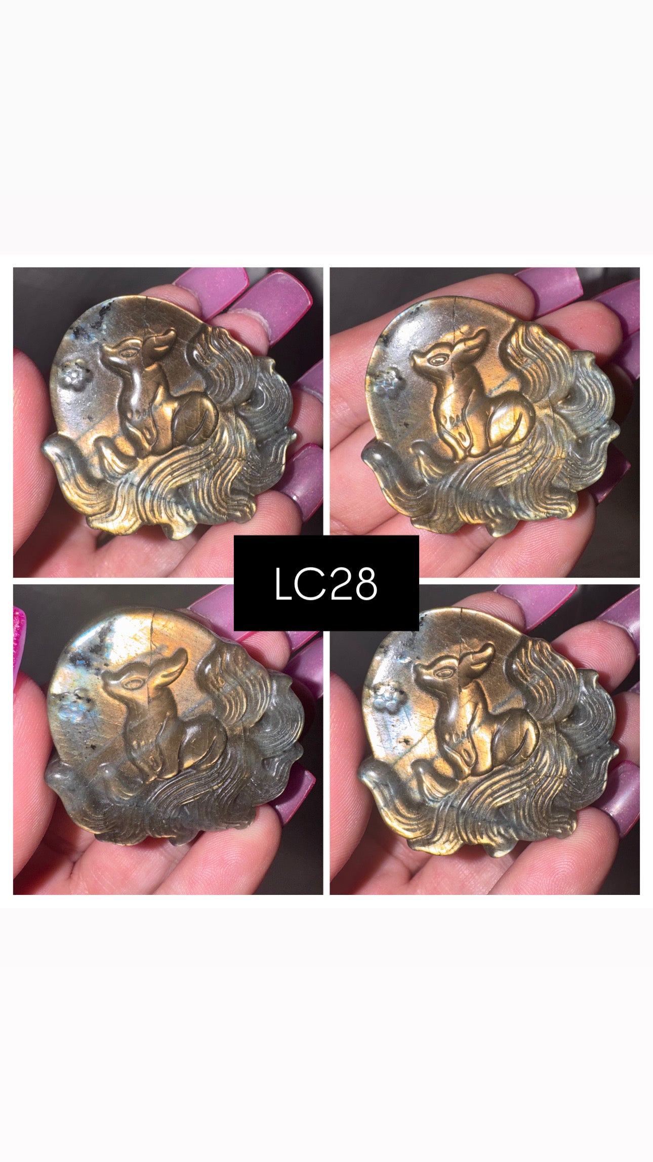 Labradorite Ninetail Fox Carving