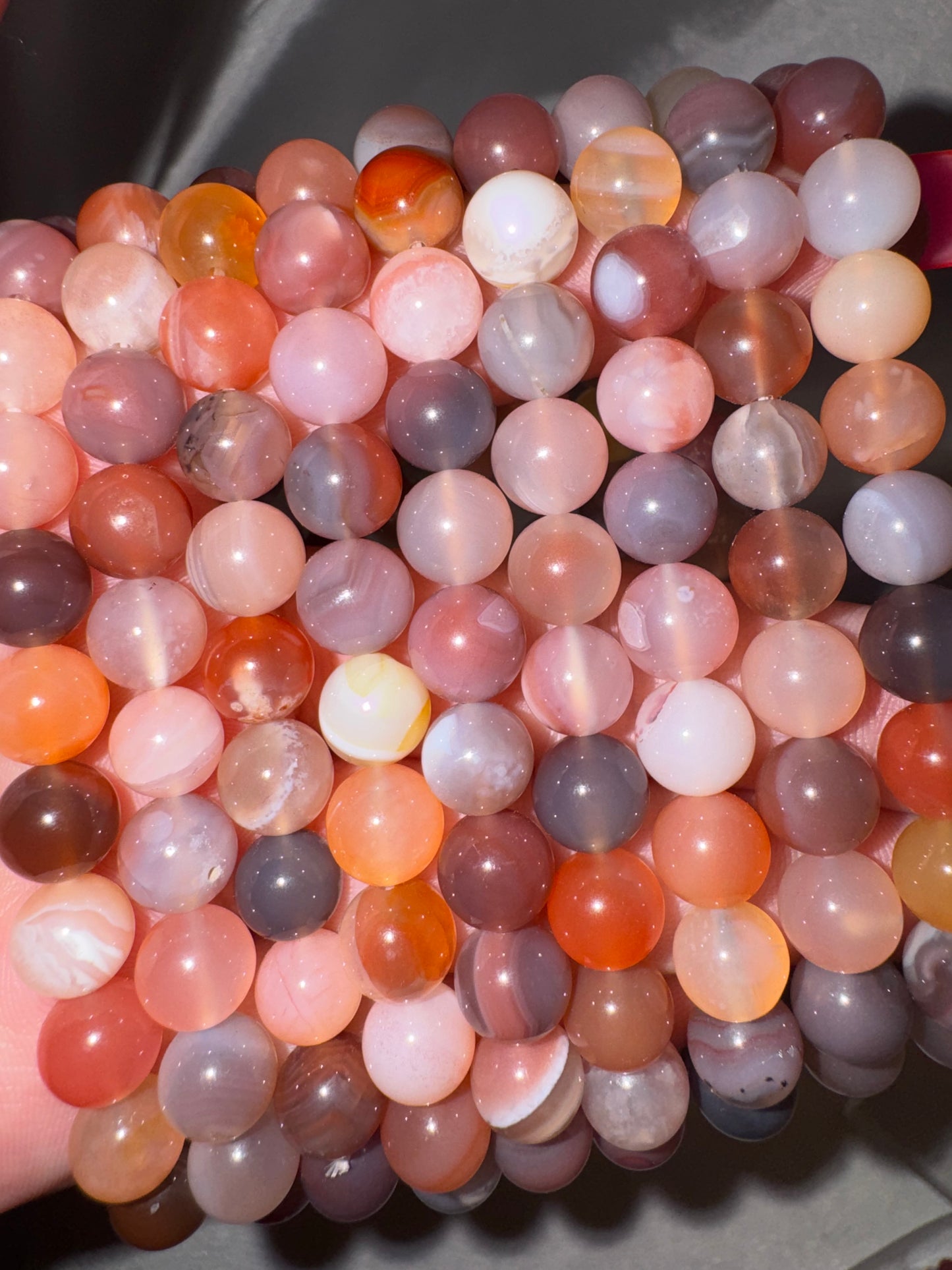 Brazilian Pink Agate AAA 6mm/8mm Bracelet