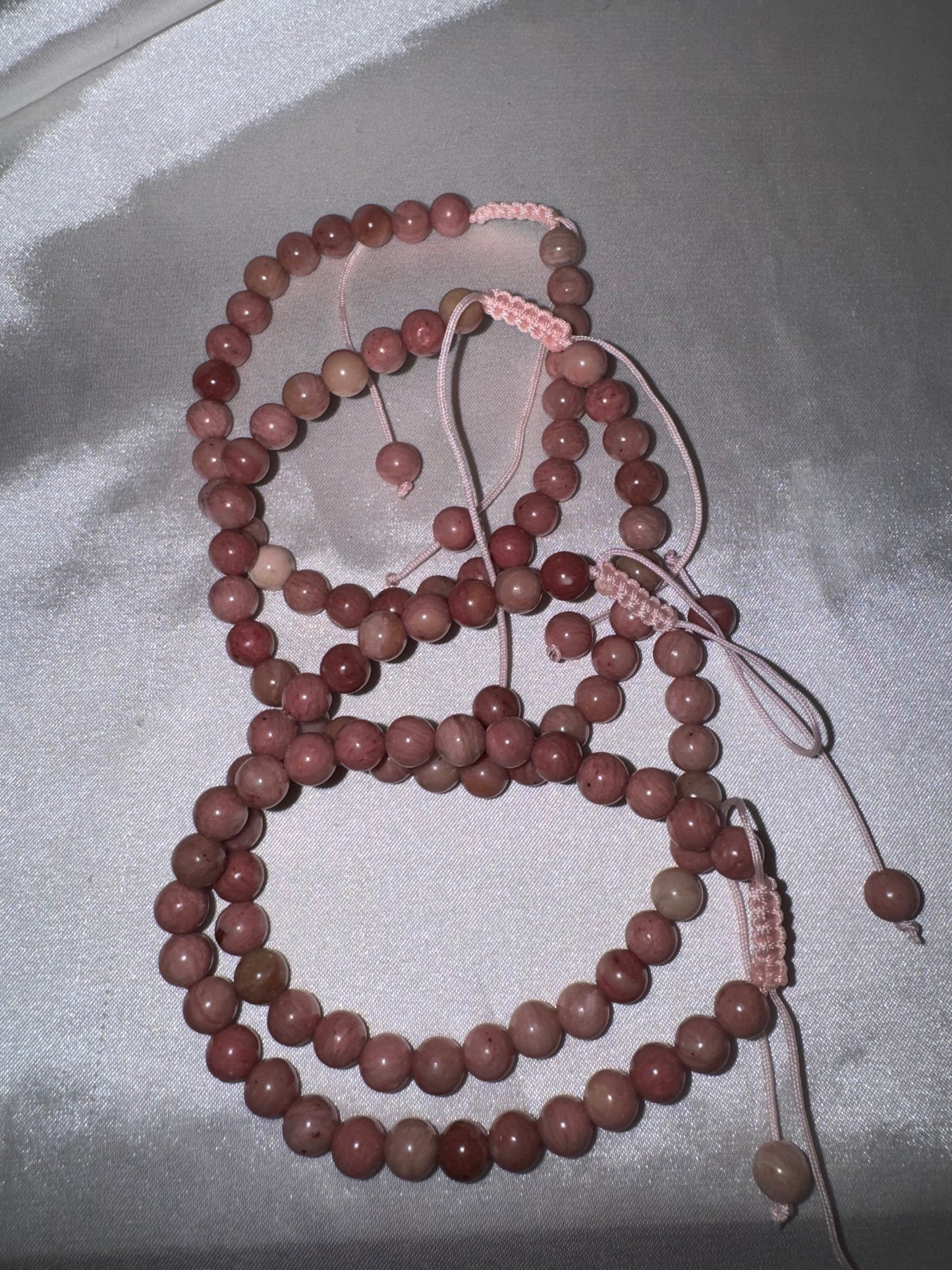 Rhodonite 6mm Adjustable Bracelet