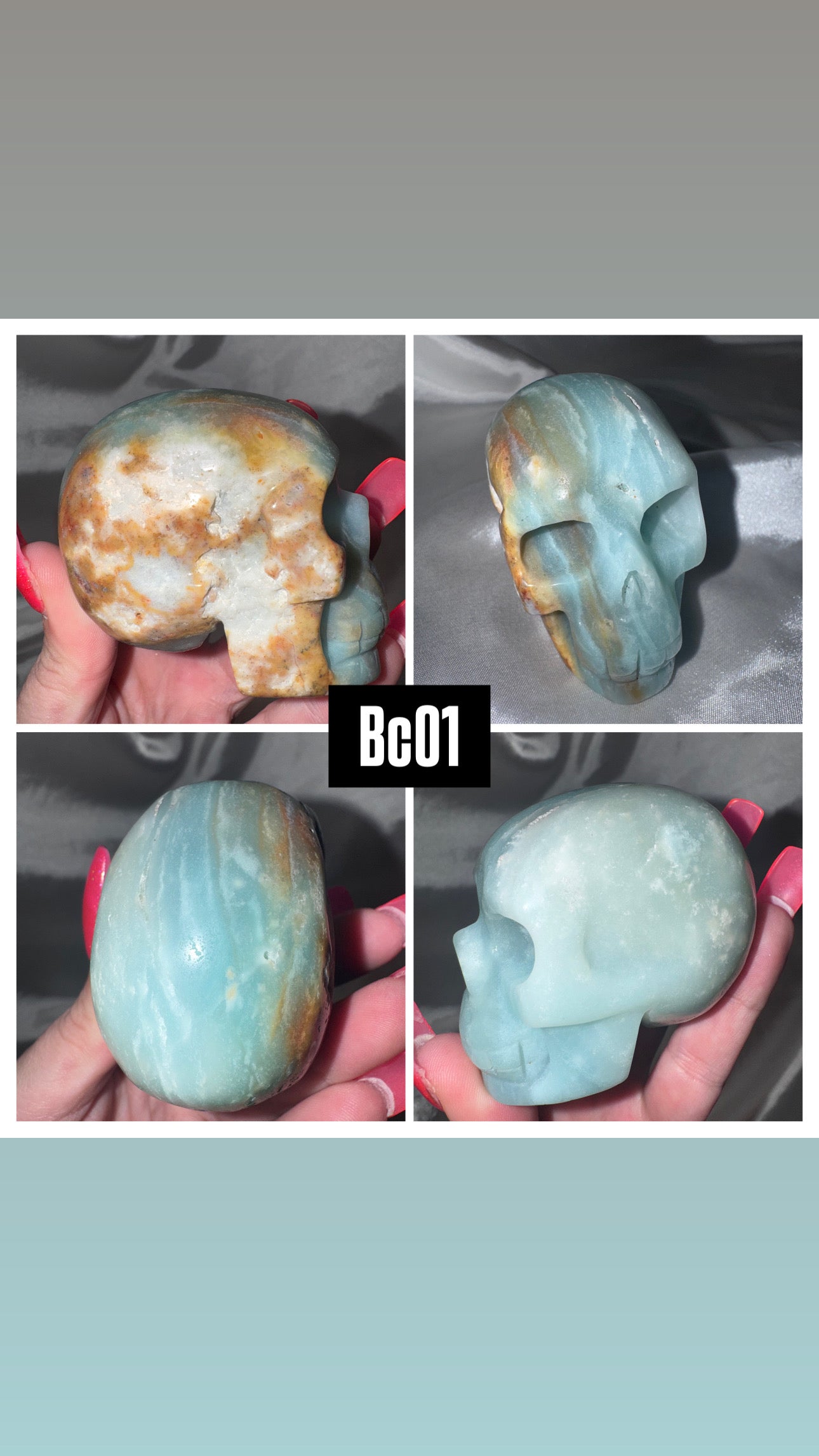 Blue Sky Quartz Large Skull