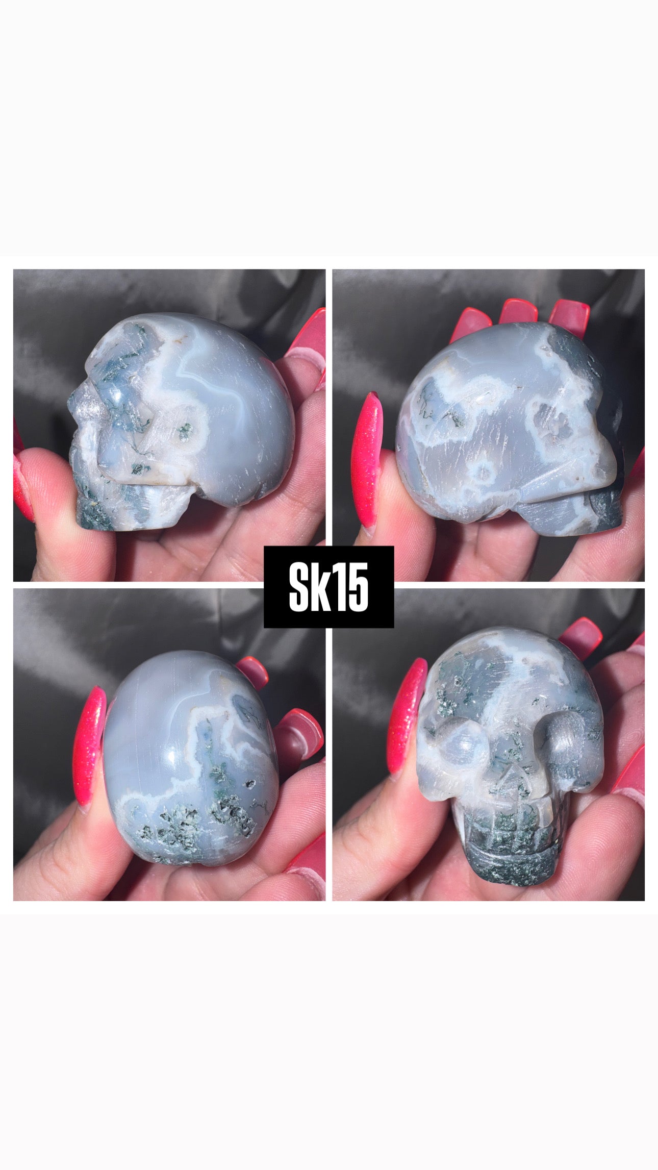 Moss Agate Skull