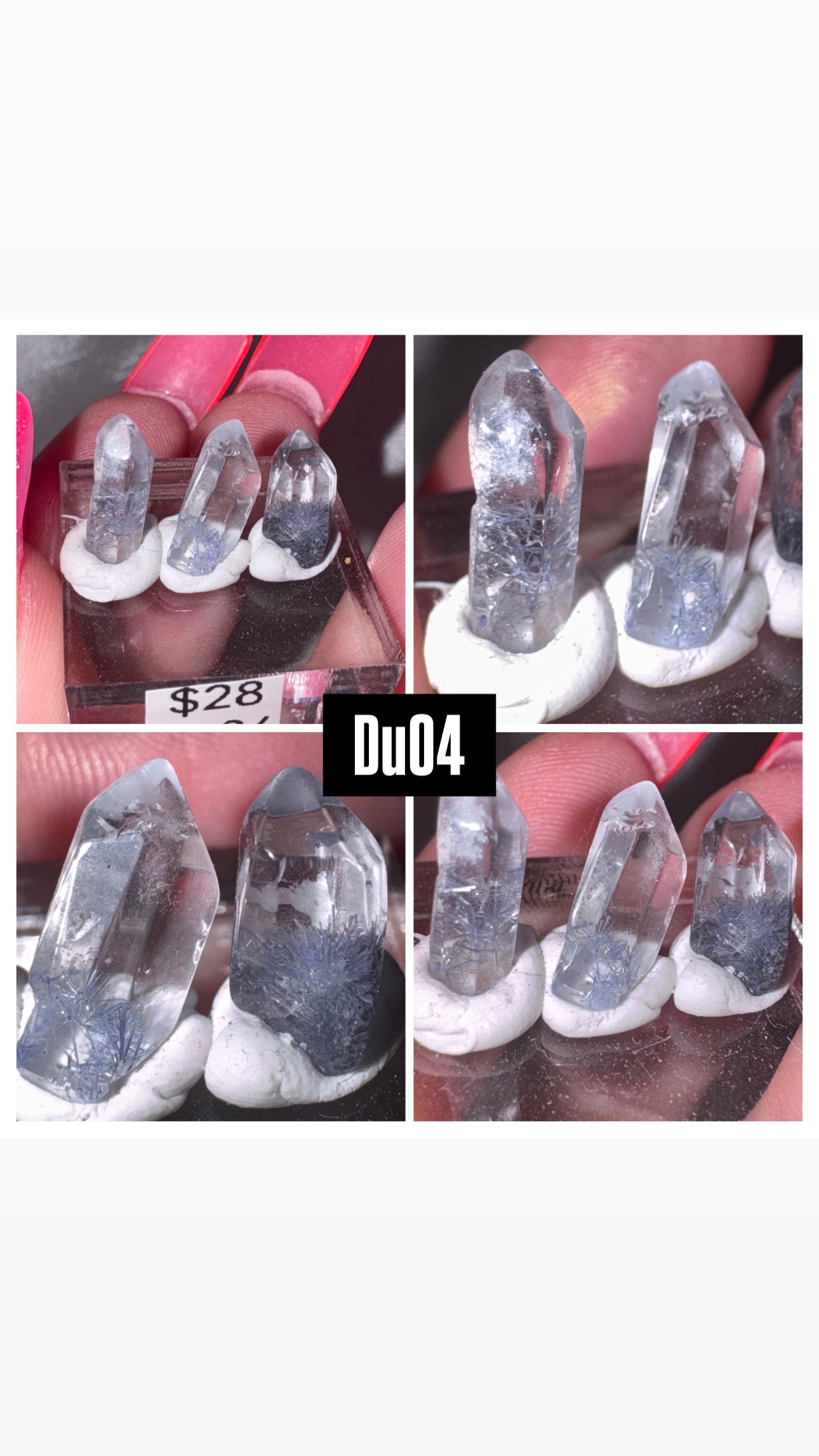 Dumortierite Quartz Rare Point Set