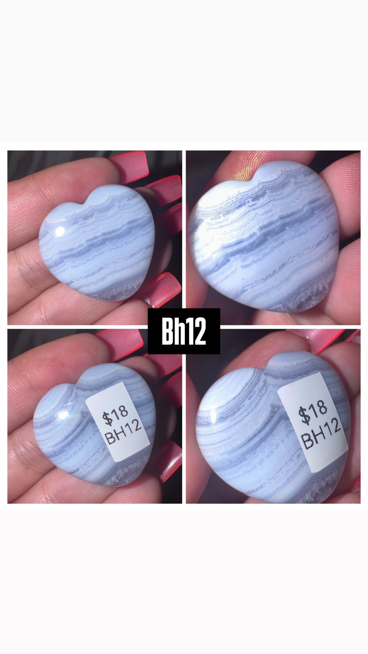 Blue Lace Agate AAA Heart