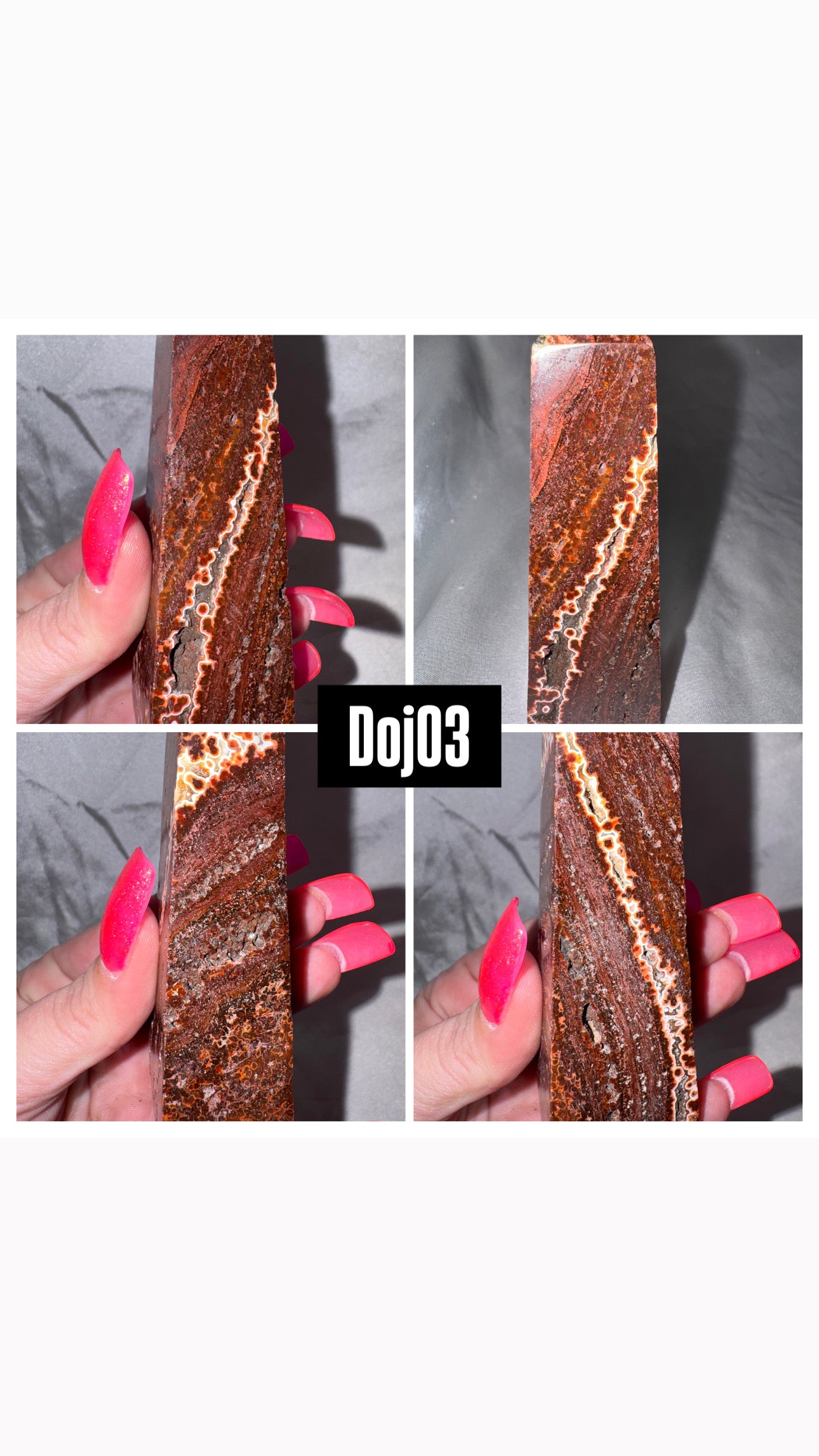 Red Druzy Ocean Jasper Obleisk