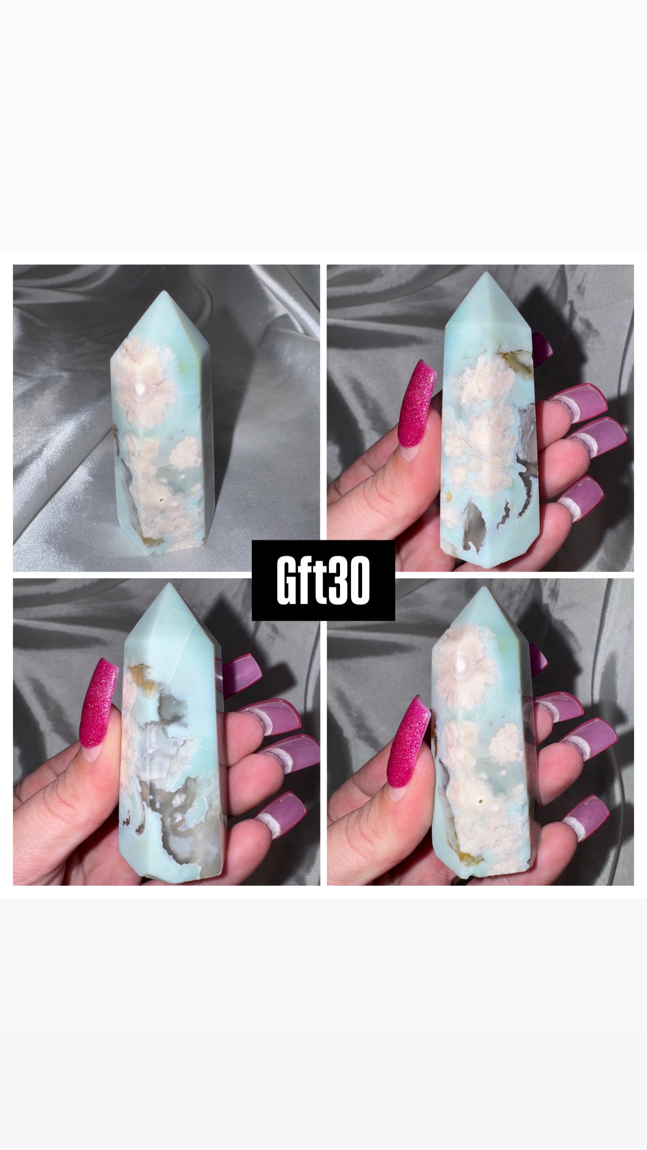 Green Flower Agate Tower