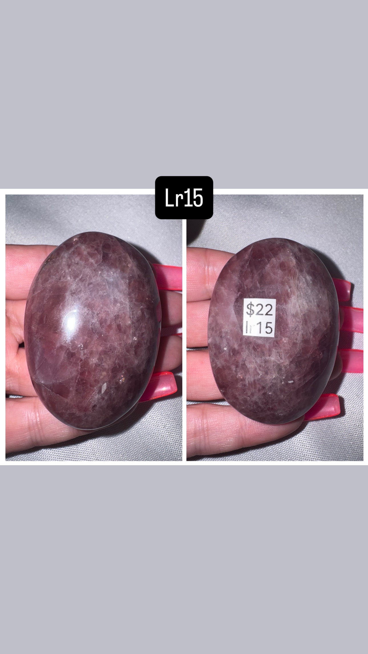 Lavender Rose Quartz Palmstone