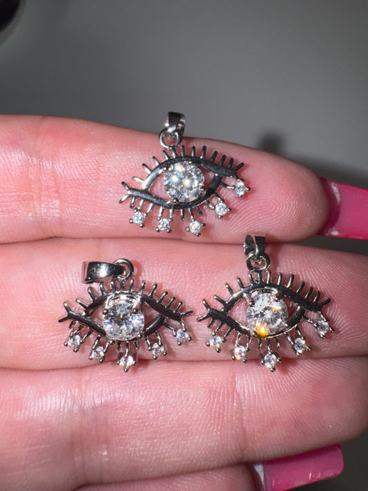 Moissanite Eye Pendant