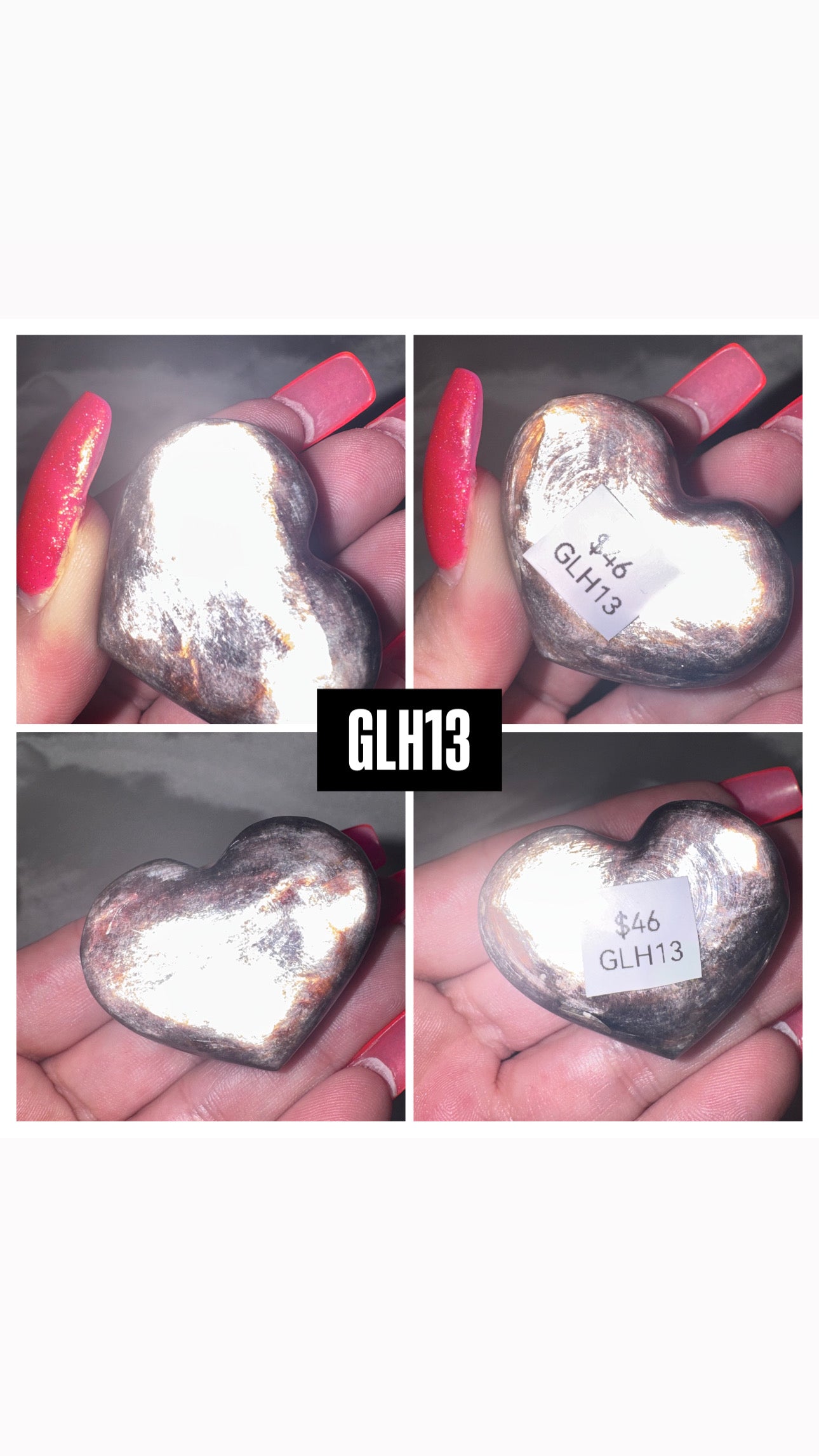 Gem Lepidolite Puffy Heart