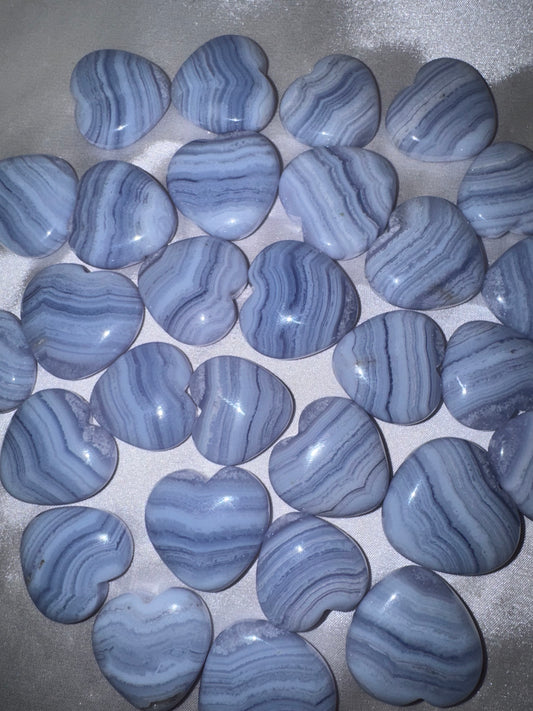 Blue Lace Agate AAA Heart