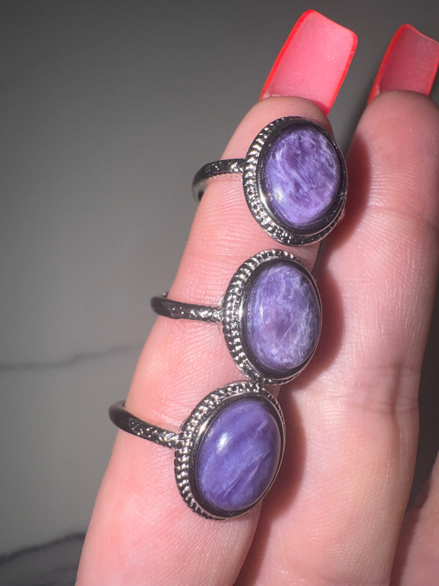 Charoite Adjustable Ring