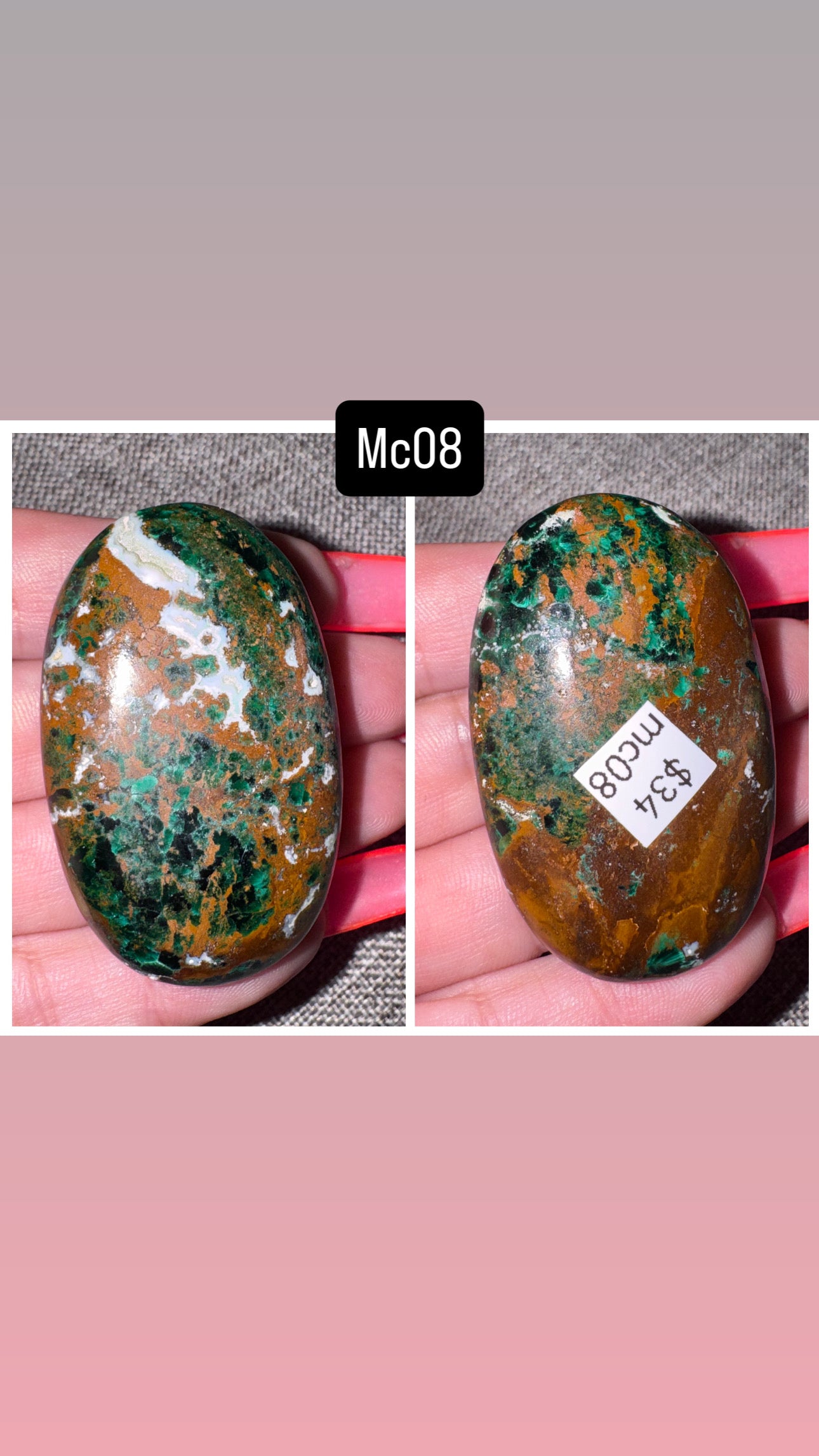 Malacholla (Malachite Chrysocolla) Palmstone