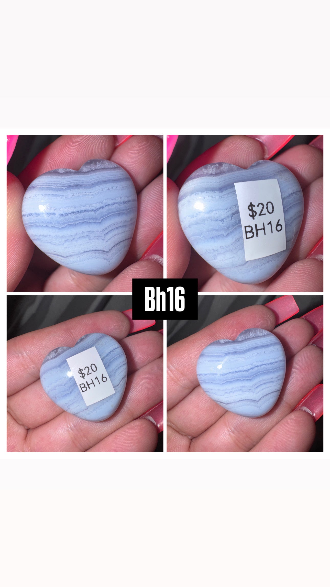 Blue Lace Agate AAA Heart