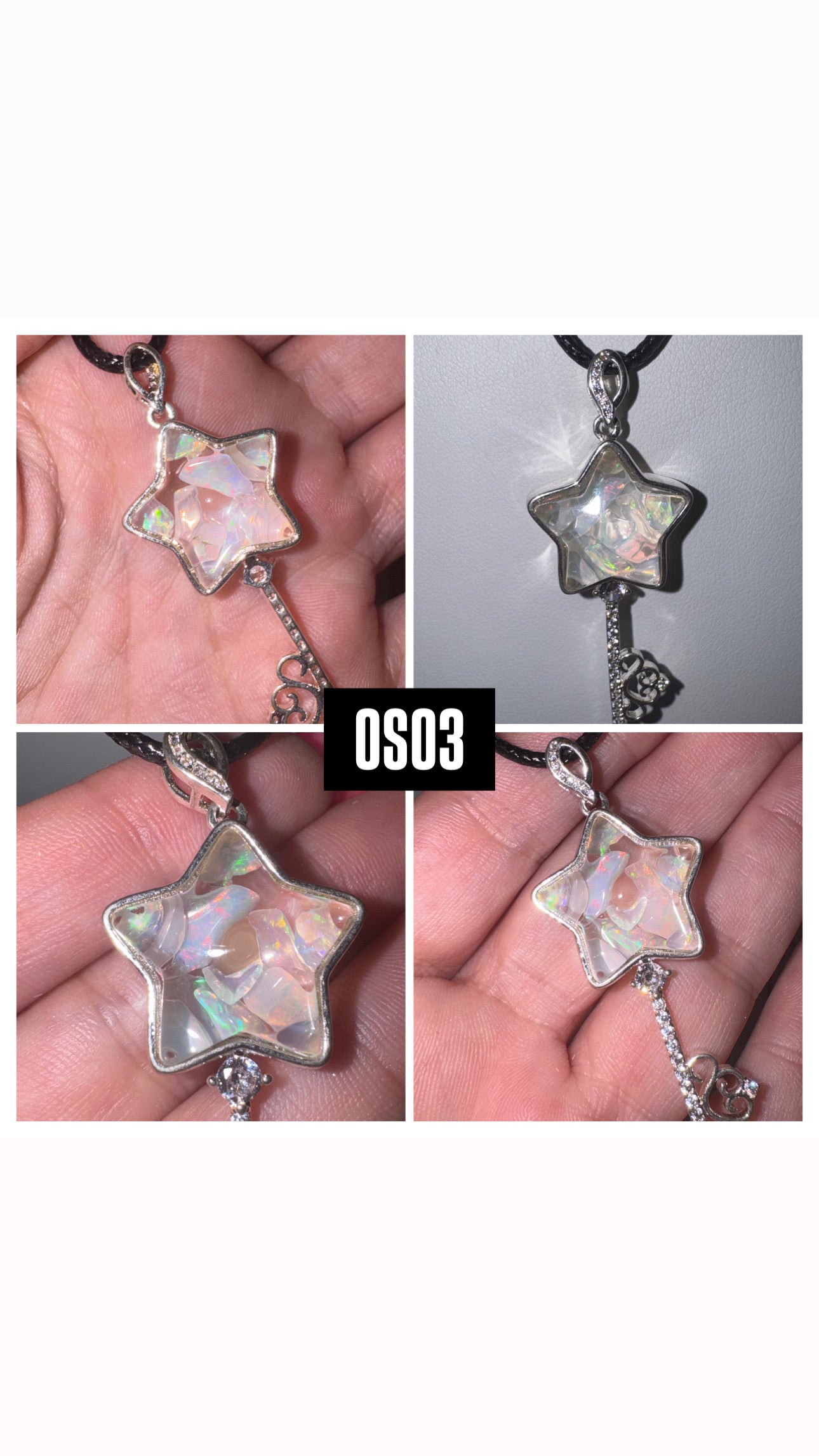 Opal Star Key Pendant