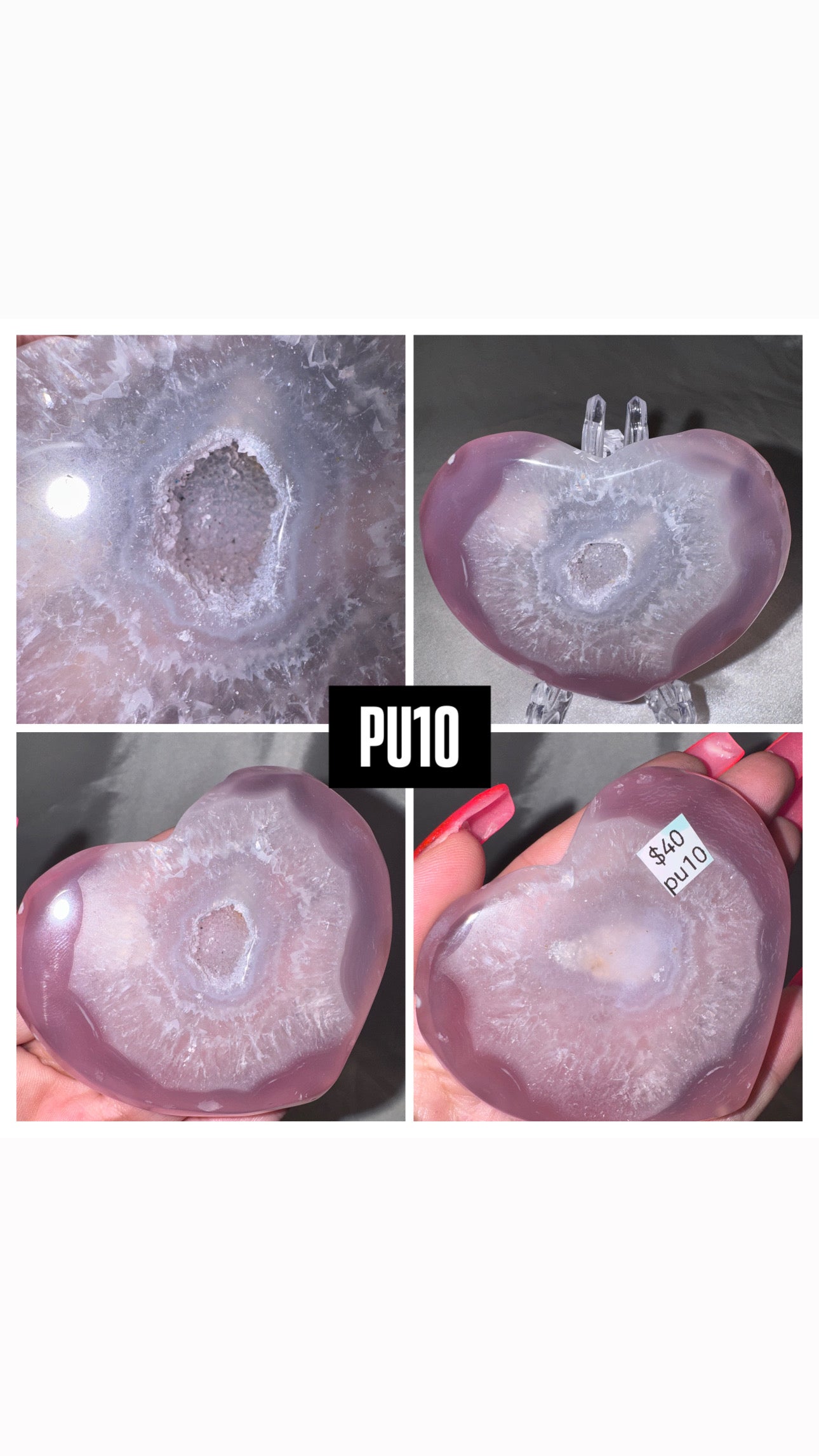 Jelly Agate Large Heart (with stand)