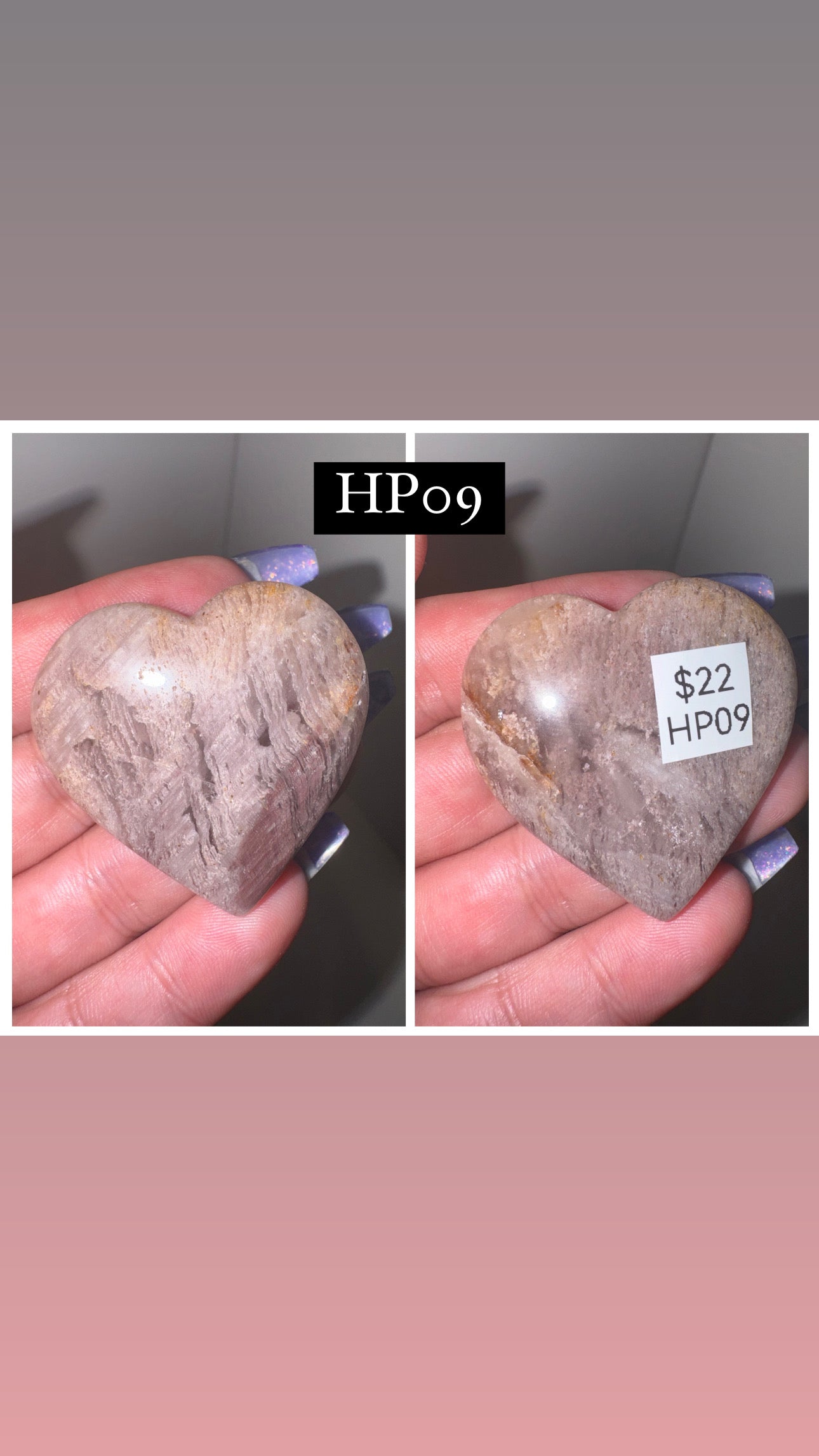 Pink Lithium Thousand Layer Lodalite Heart