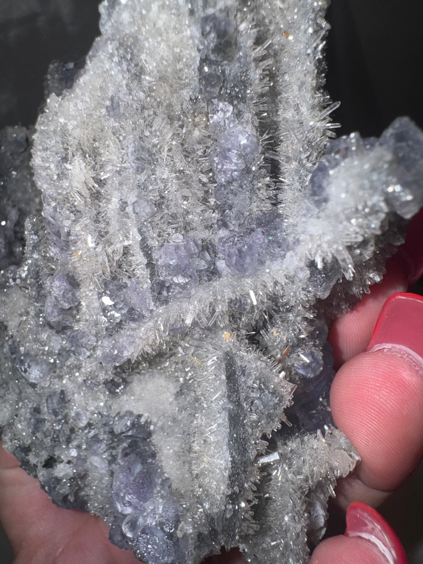 “Tanzanite” Fluorite with Needle Quartz XL Display Specimen
