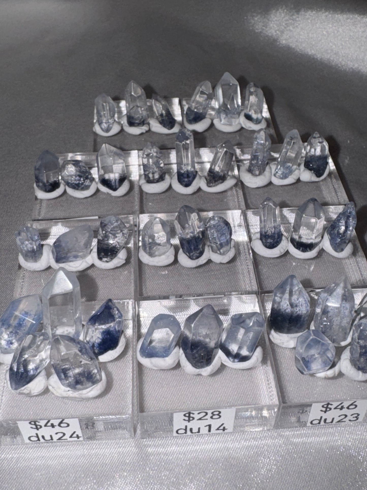 Dumortierite Quartz Rare Point Set