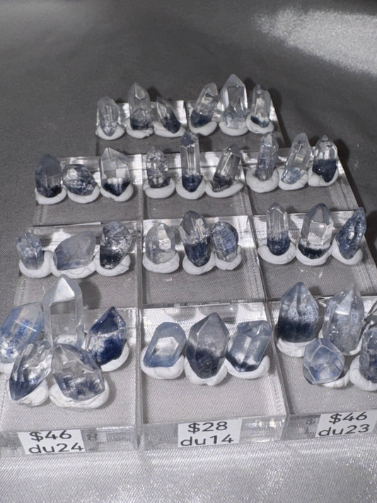 Dumortierite Quartz Rare Point Set