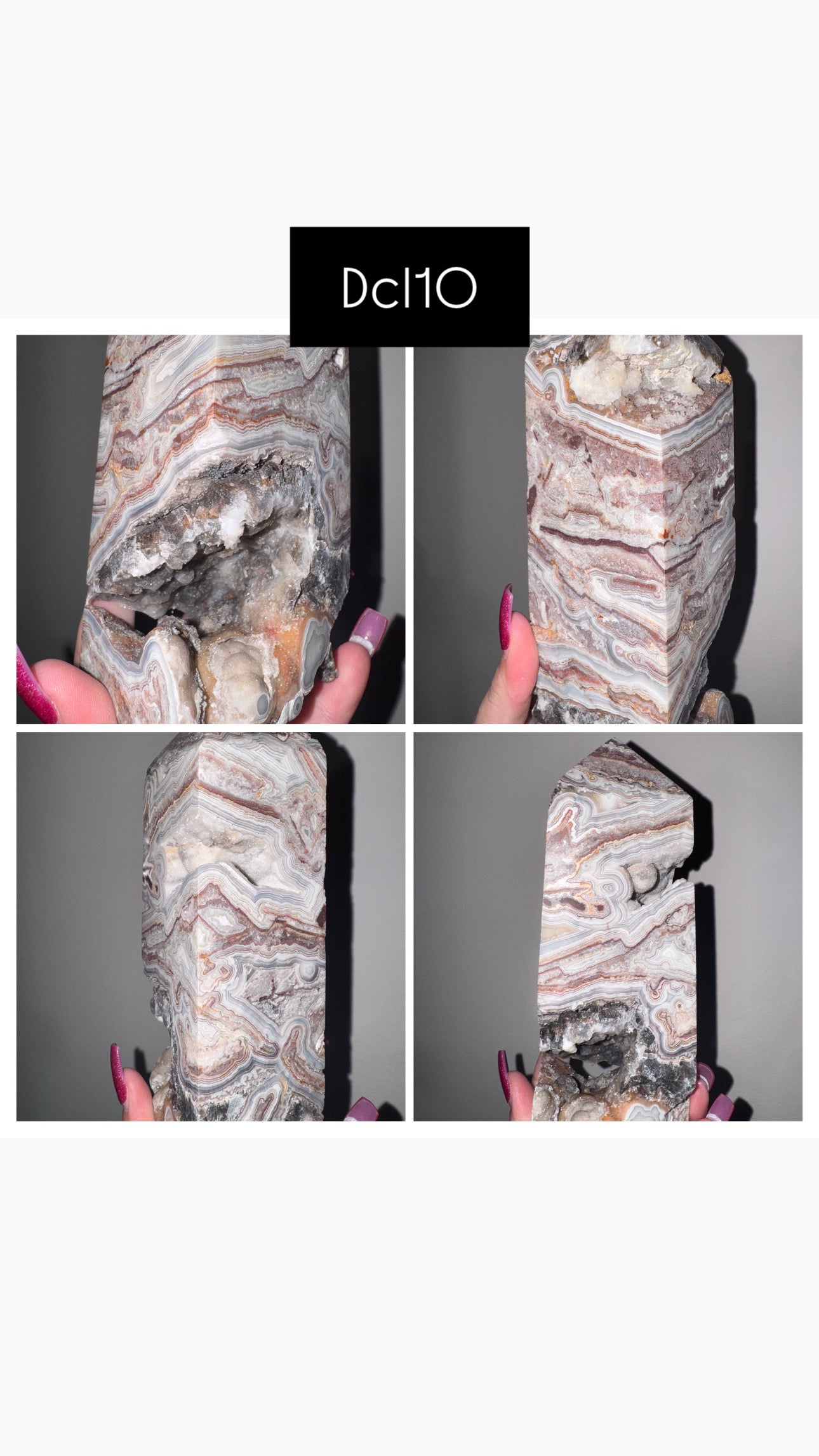 Druzy Mexican Crazy Lace Agate Tower (big!)