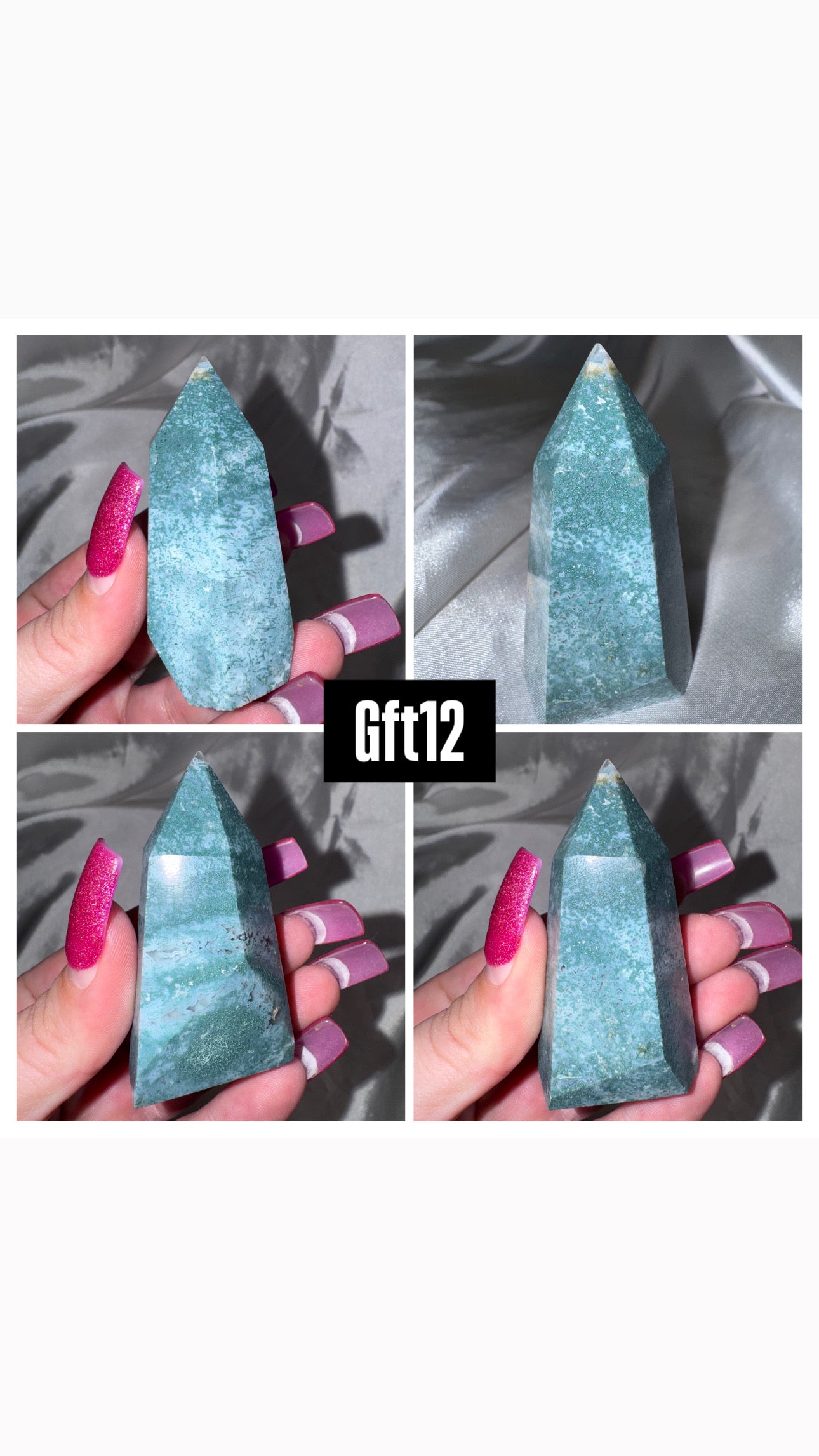 Green Flower Agate Tower