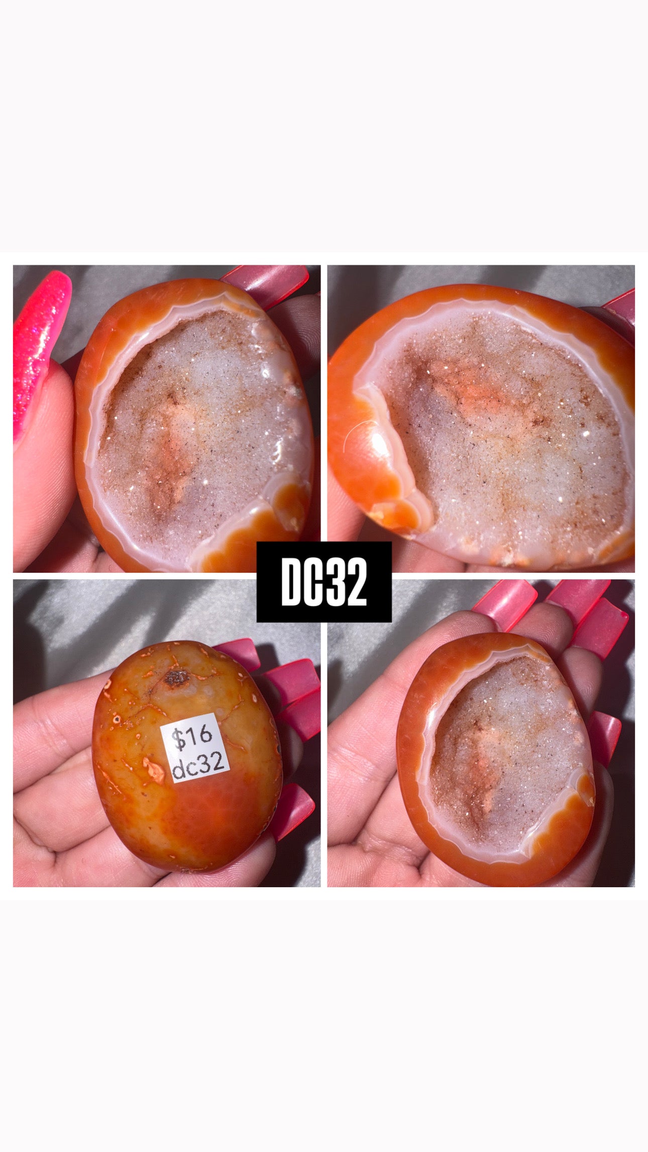 Druzy Carnelian Heart/Palmstone
