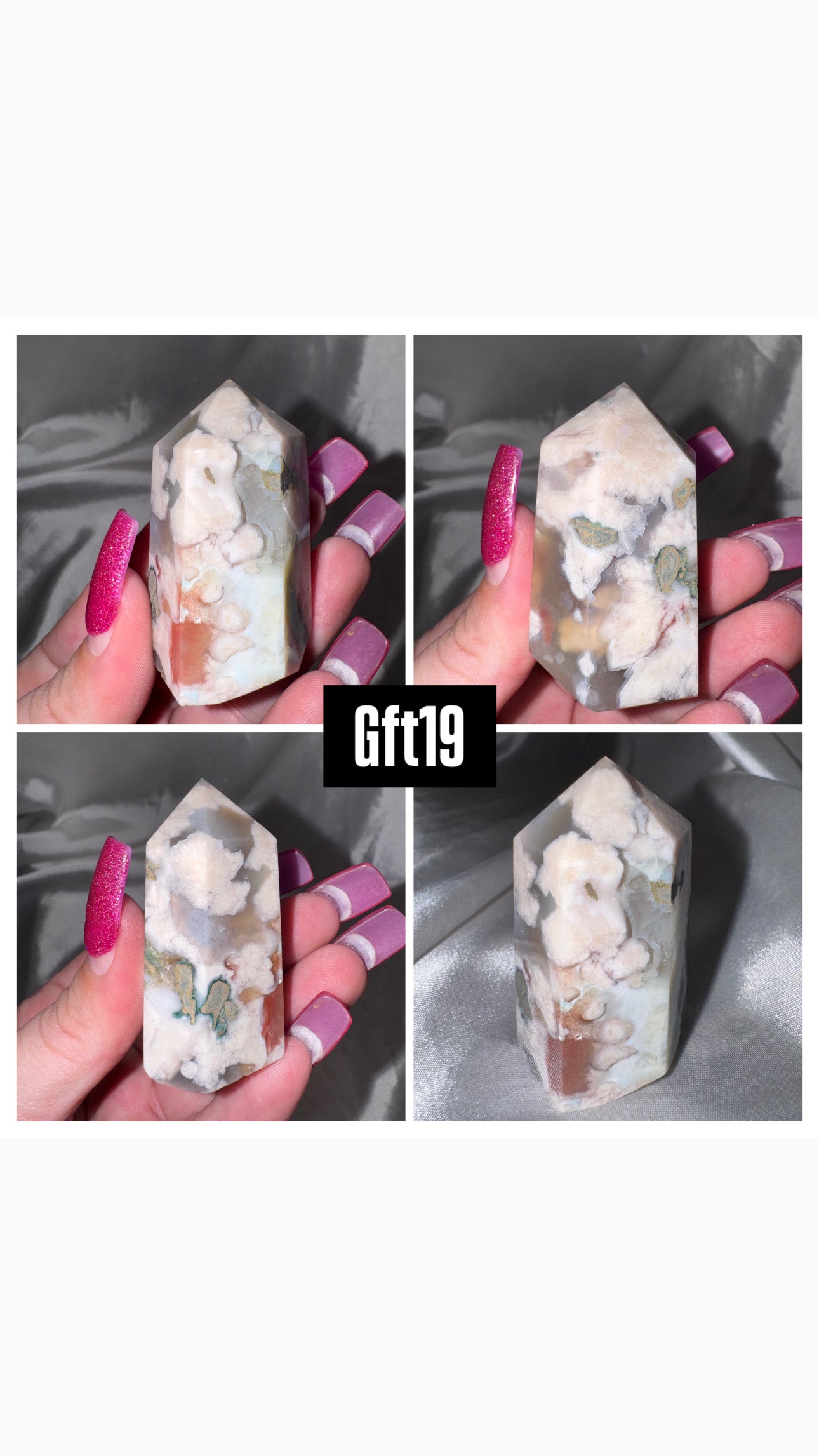 Green Flower Agate Tower