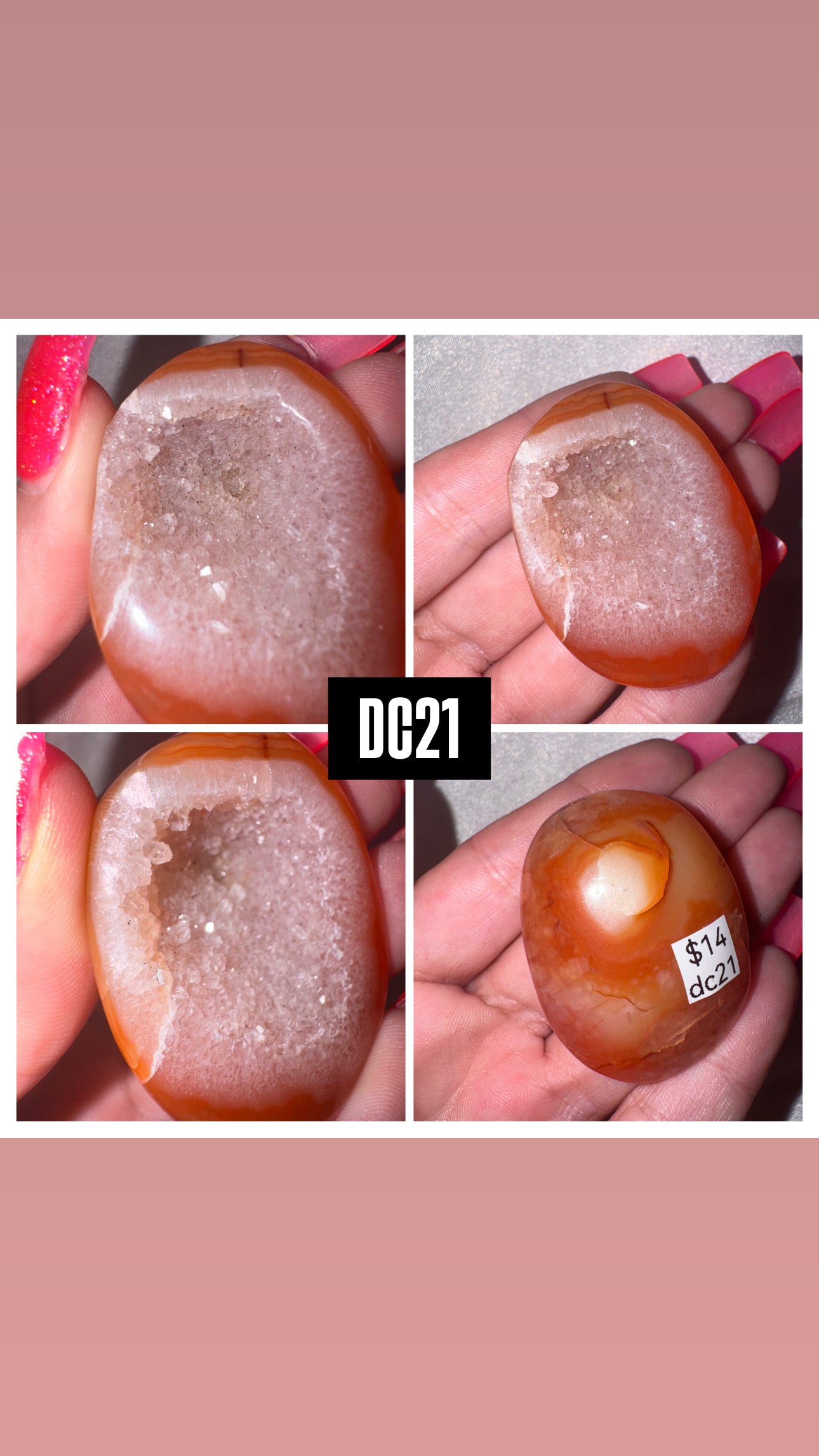 Druzy Carnelian Heart/Palmstone