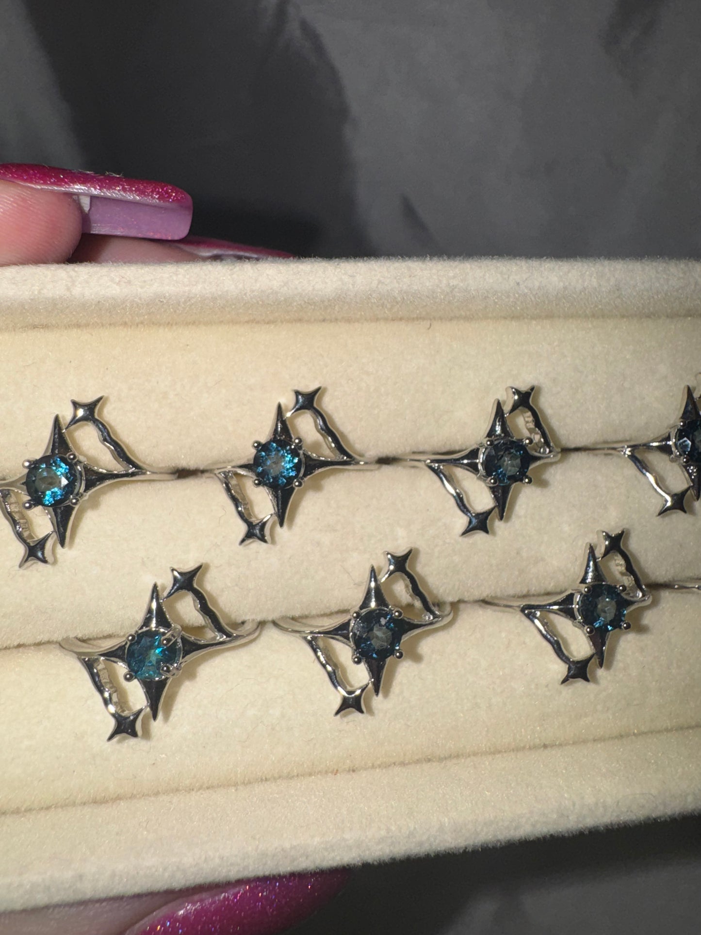 Blue Topaz Adjustable Ring