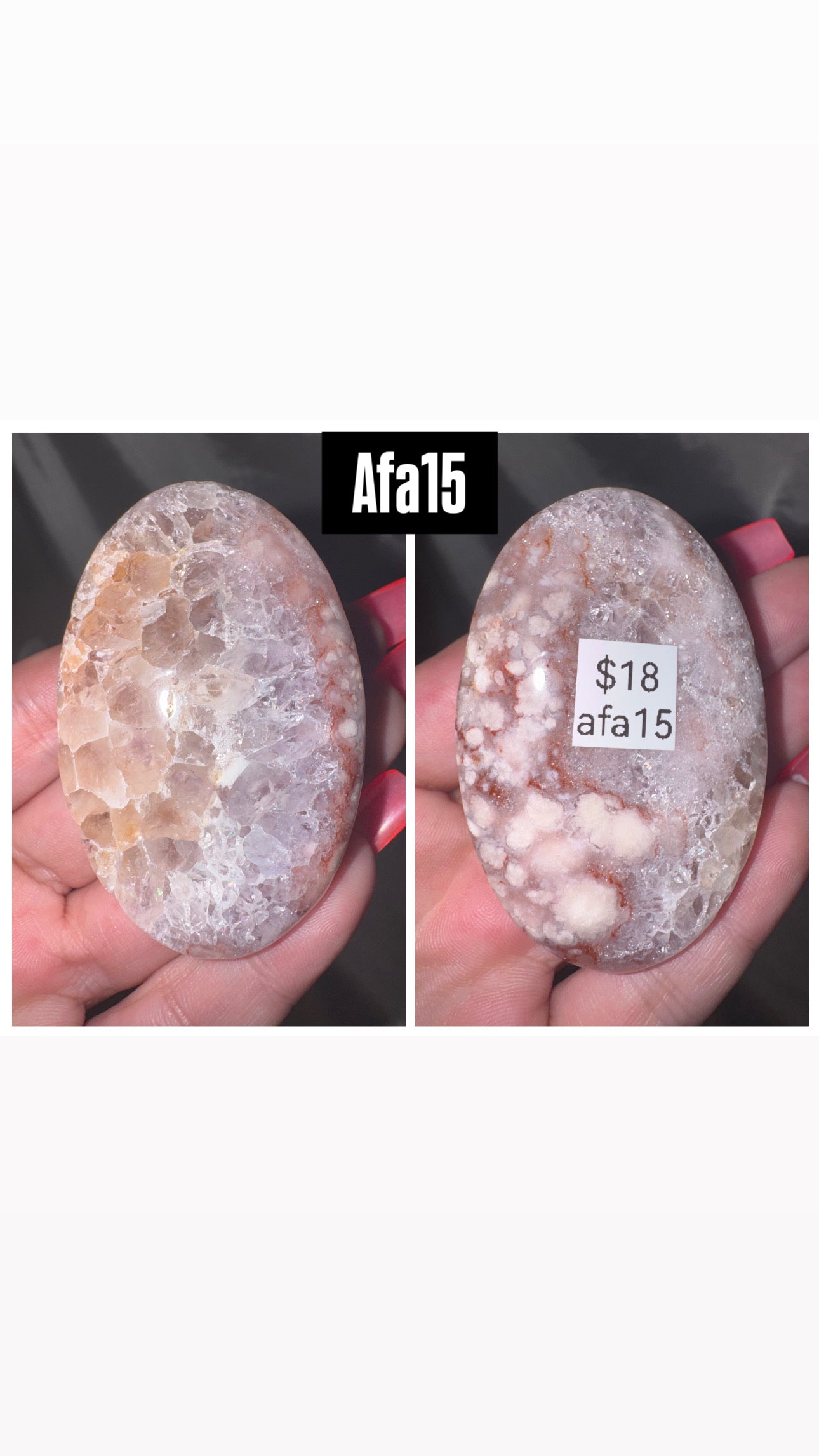 Amethyst Flower Agate AAA Heart/Palmstone