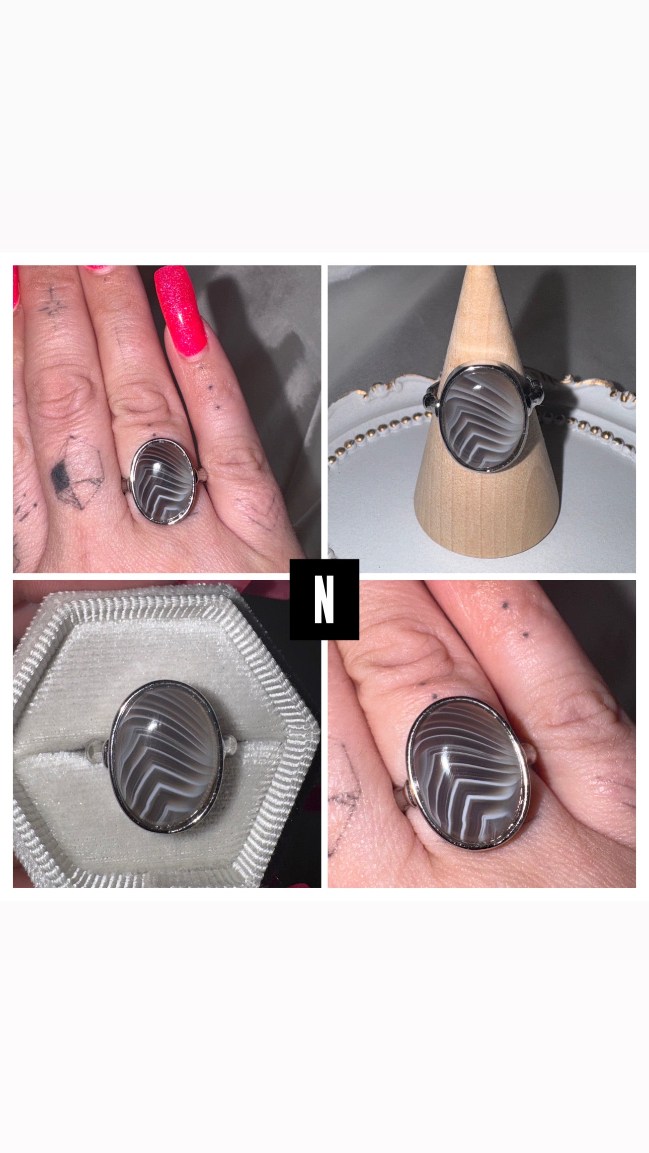 Botswana Agate AAA Adjustable Ring