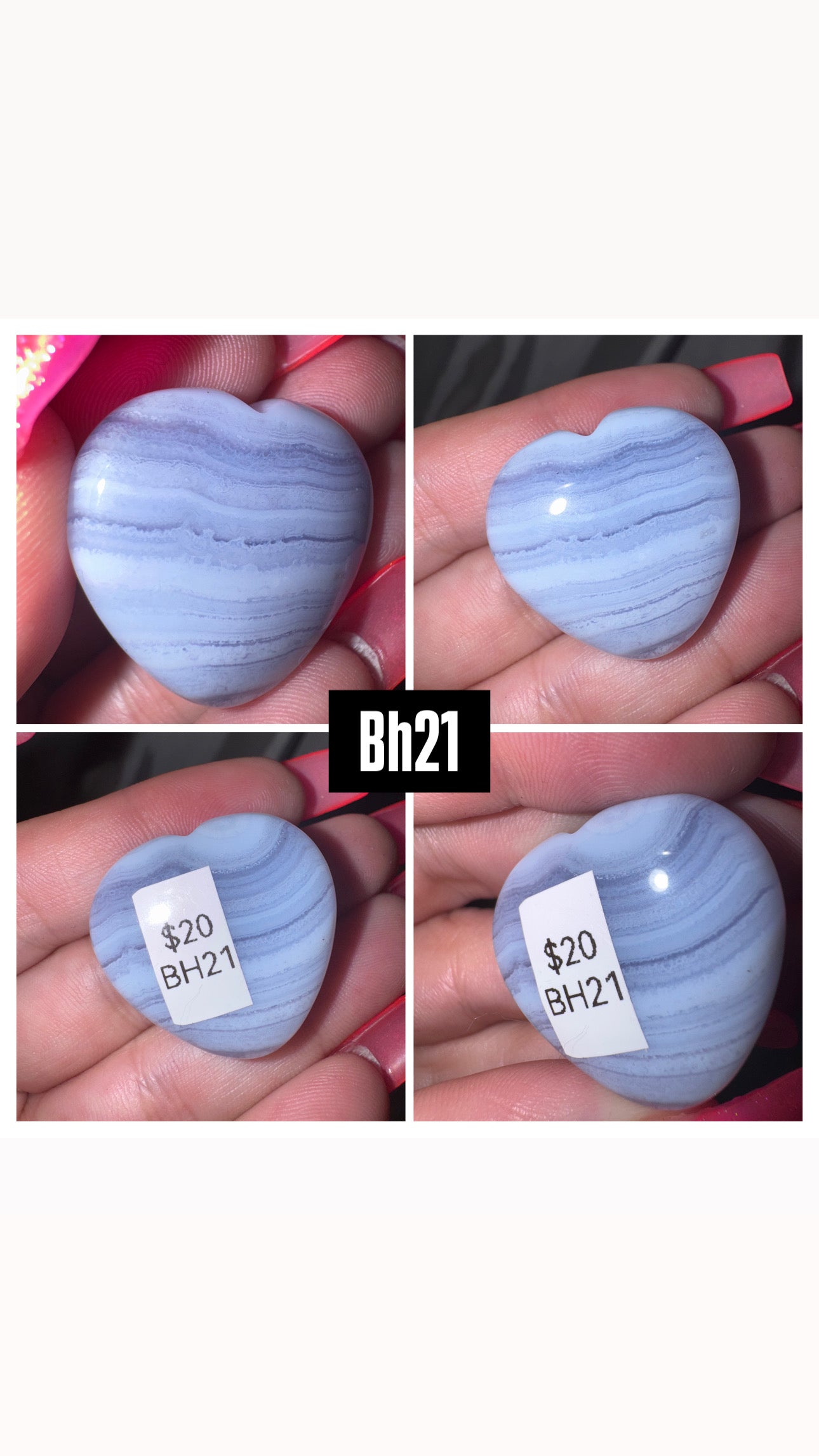 Blue Lace Agate AAA Heart