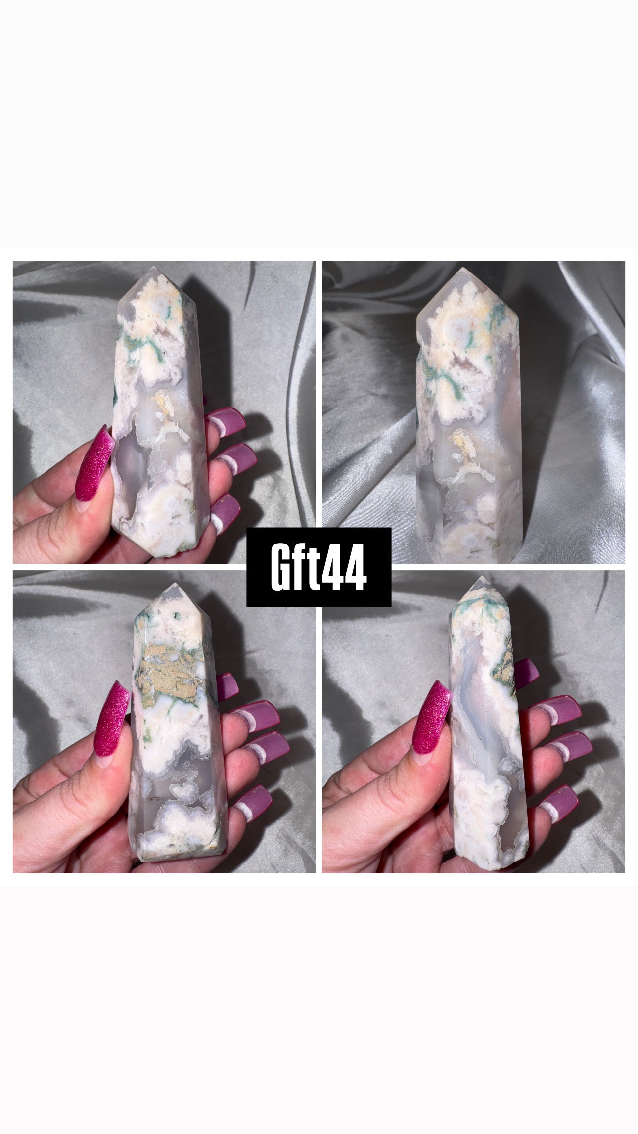 Green Flower Agate Tower
