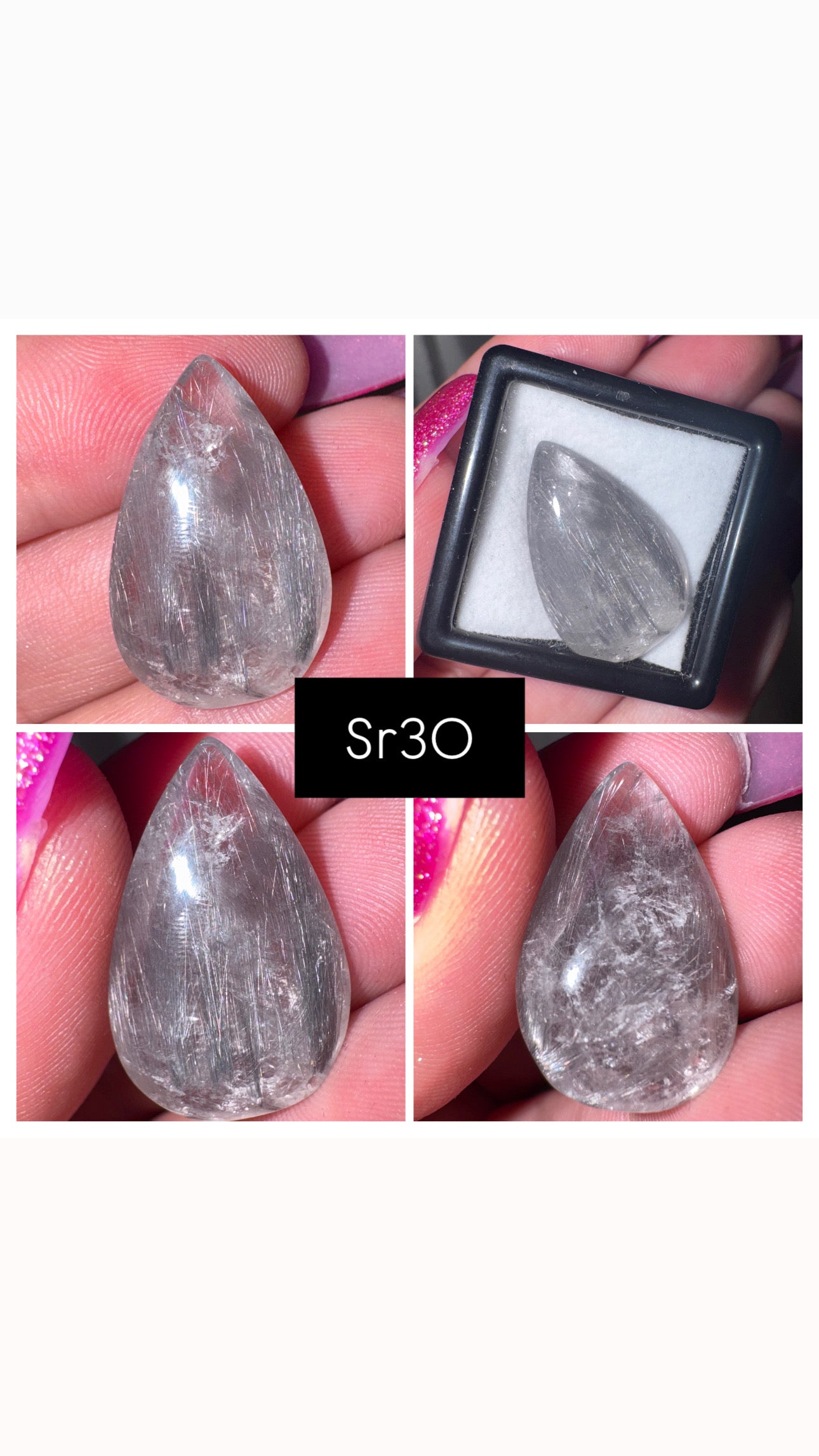 Silver Rutile Quartz AAA Teardrop
