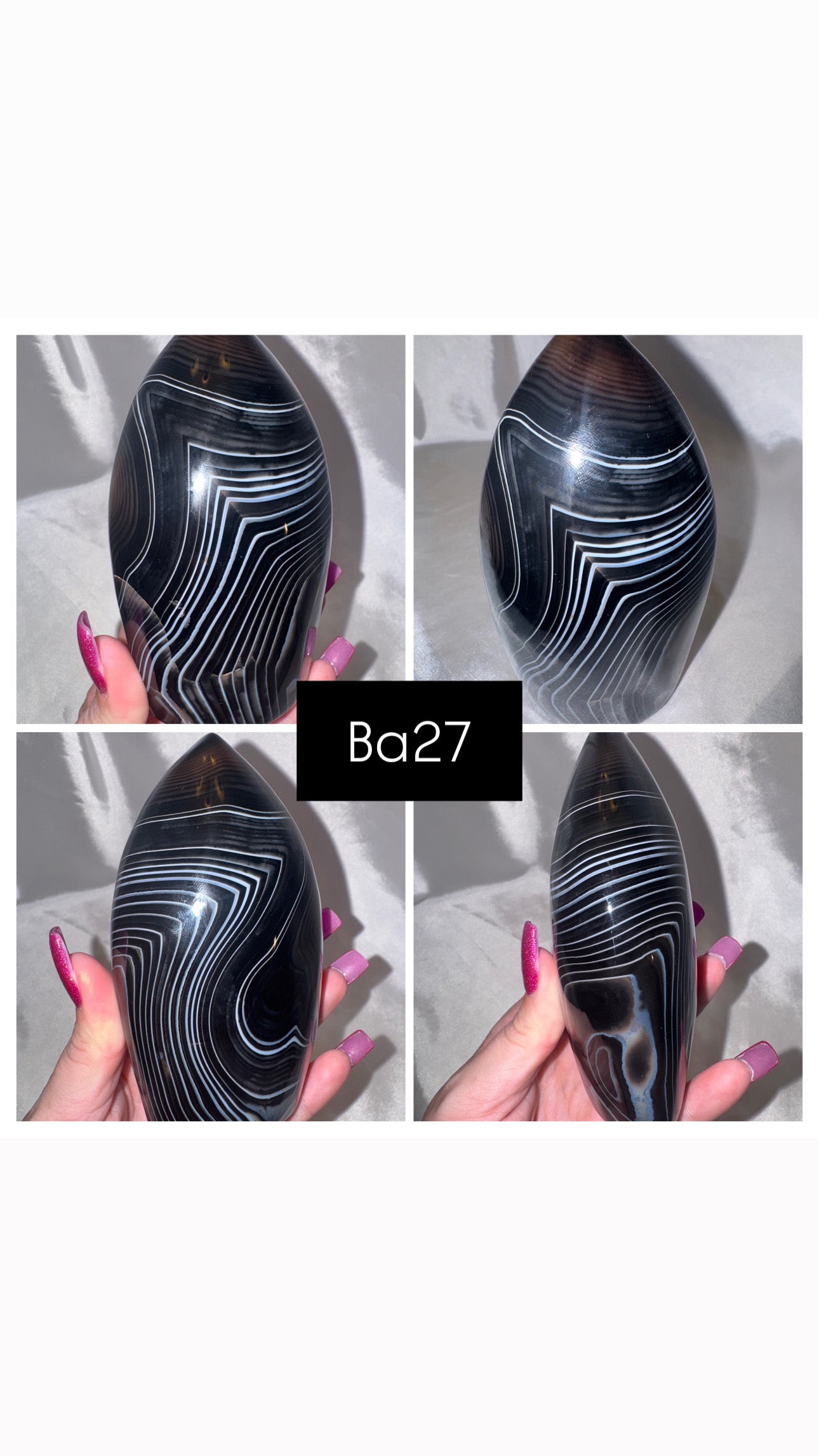 Black Banded Agate Flame