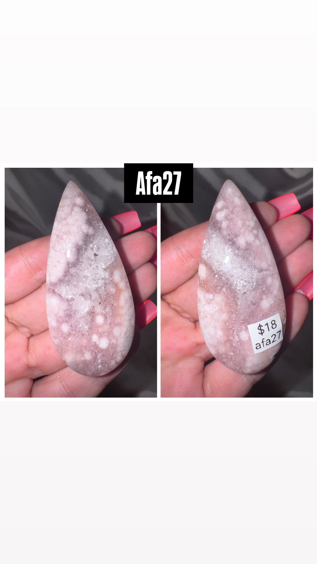 Amethyst Flower Agate AAA Heart/Palmstone