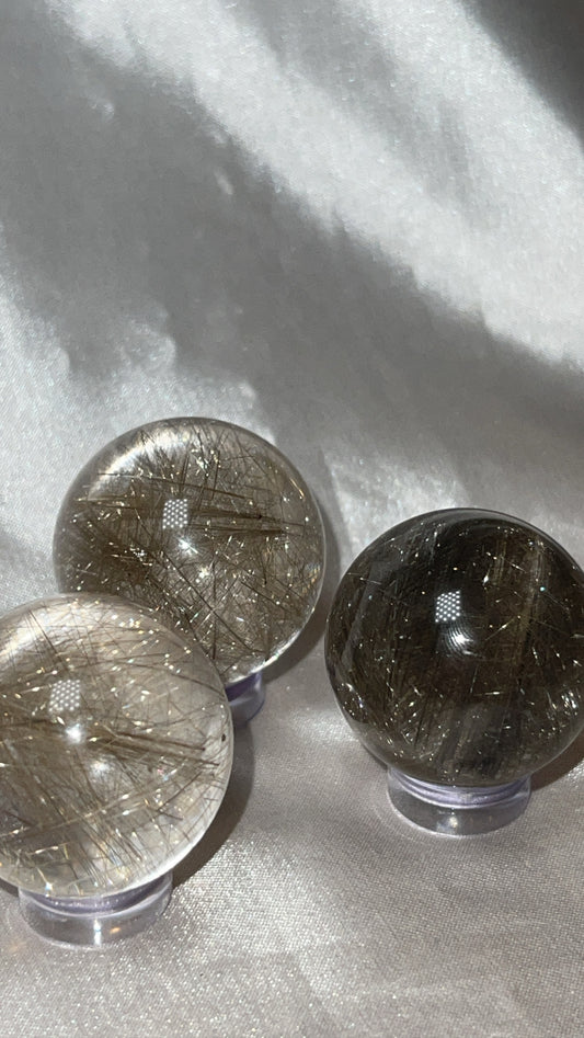 Silver Rutile Quartz AAA Sphere