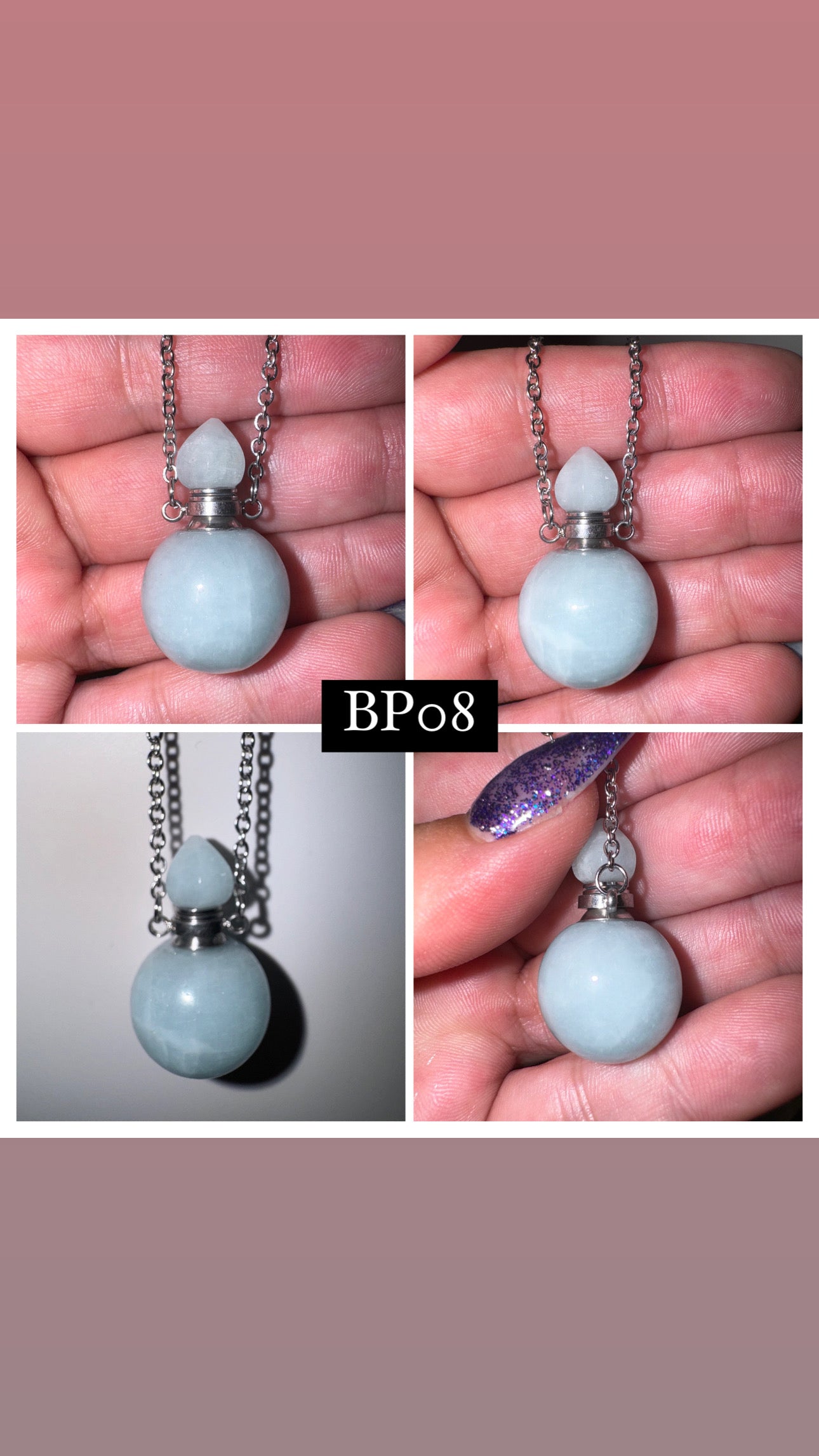 Aquamarine Bottle Necklace