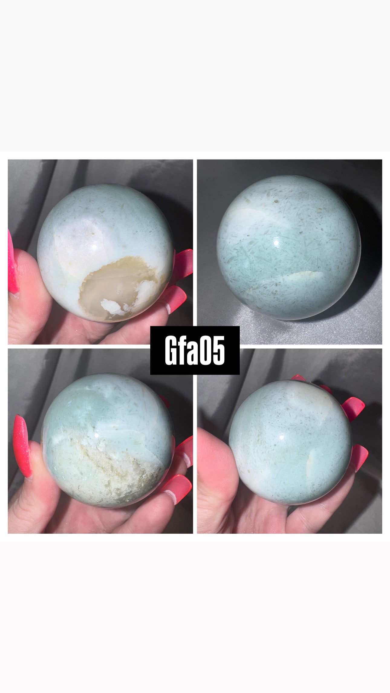 Green Flower Agate Sphere