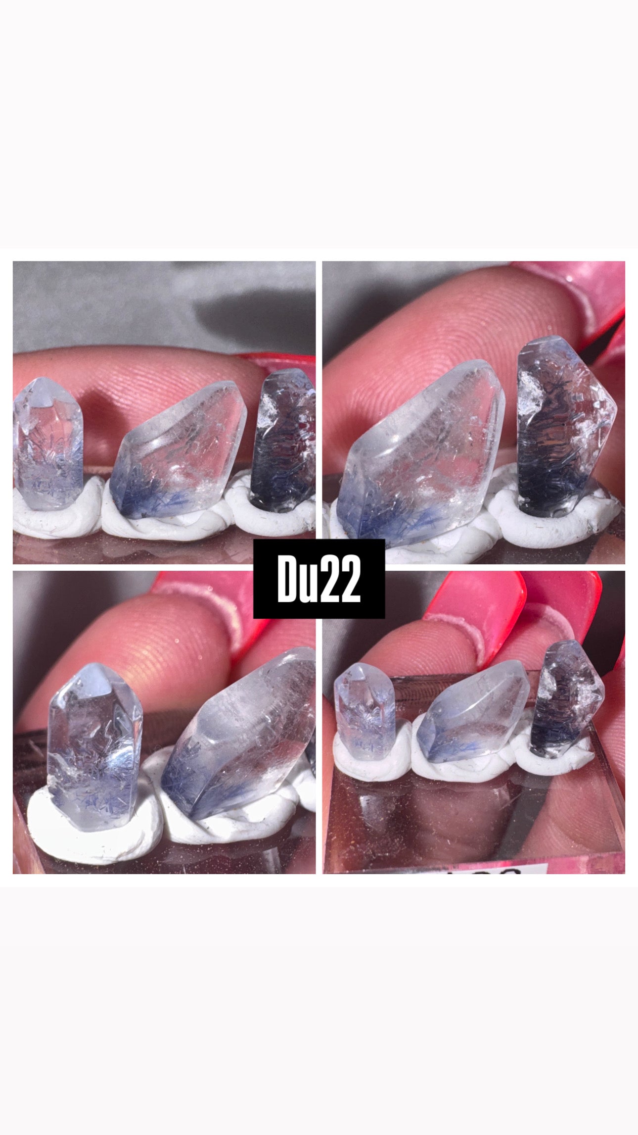 Dumortierite Quartz Rare Point Set