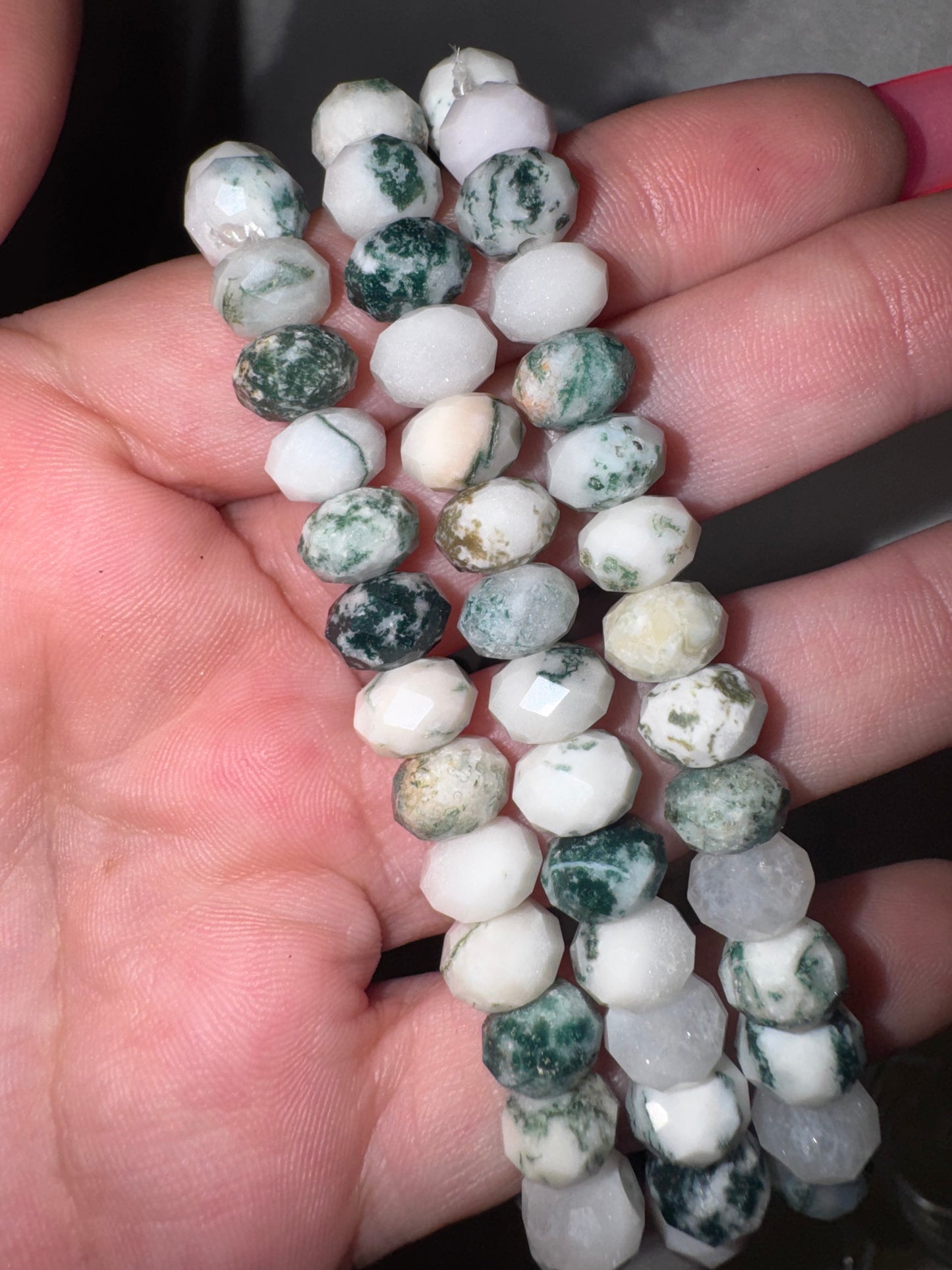 Tree Agate 8mm Faceted Bracelet