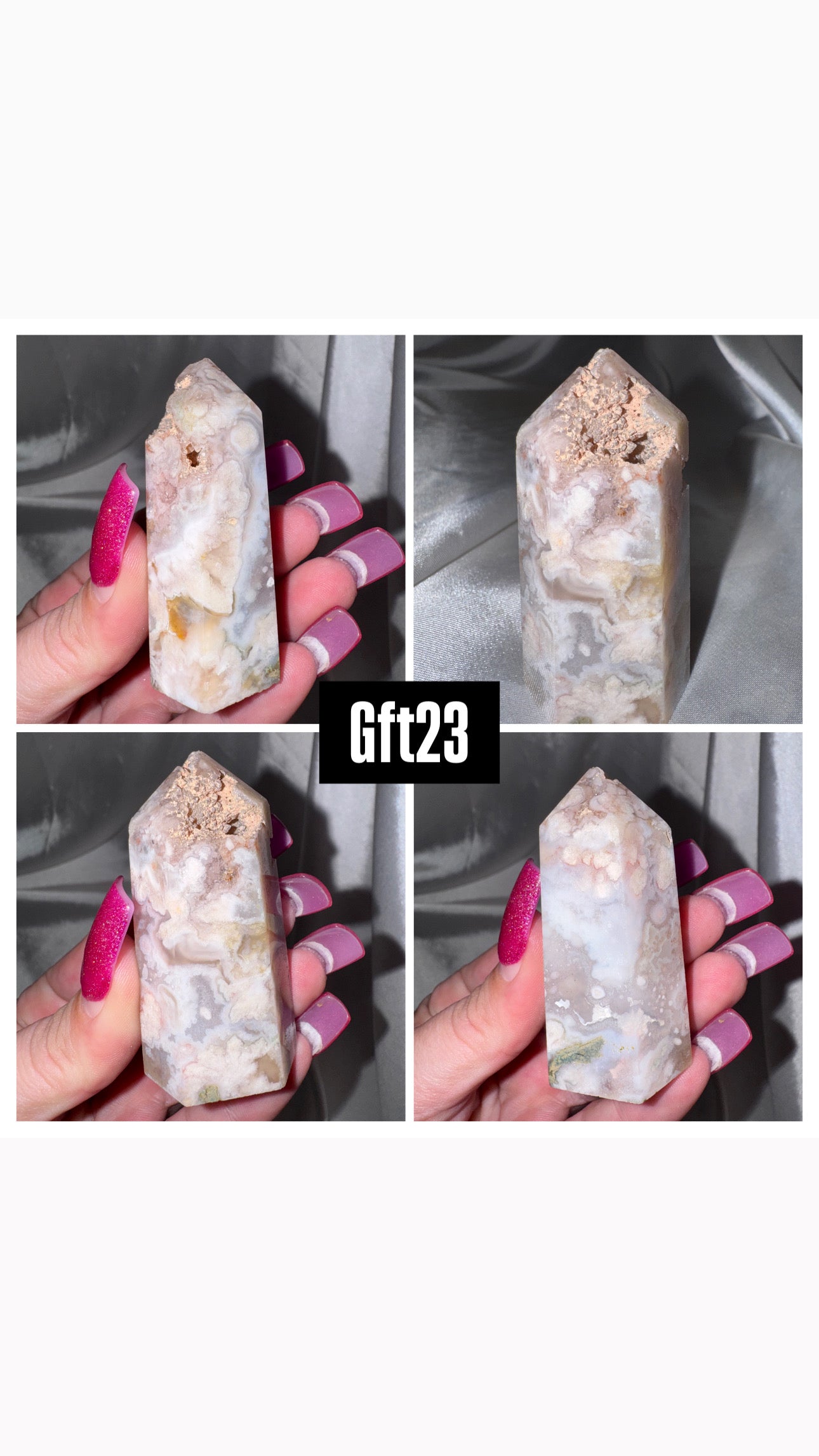Green Flower Agate Tower