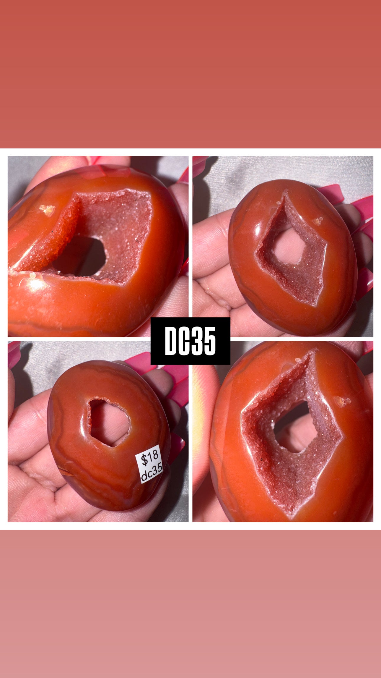 Druzy Carnelian Heart/Palmstone